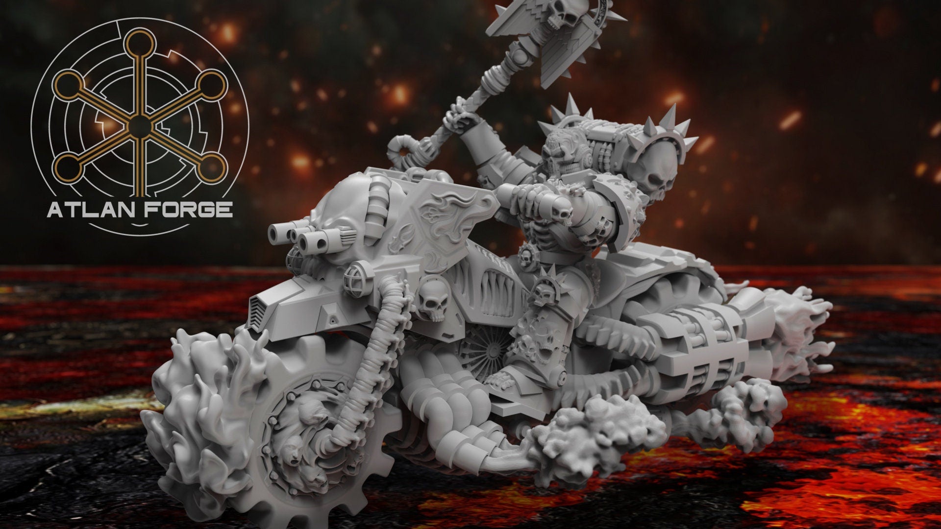 Hell's Rider 32mm sci-fi fantasy miniature for tabletop games grimdark RPGs dnd wargaming miniature dungeons and dragons gift