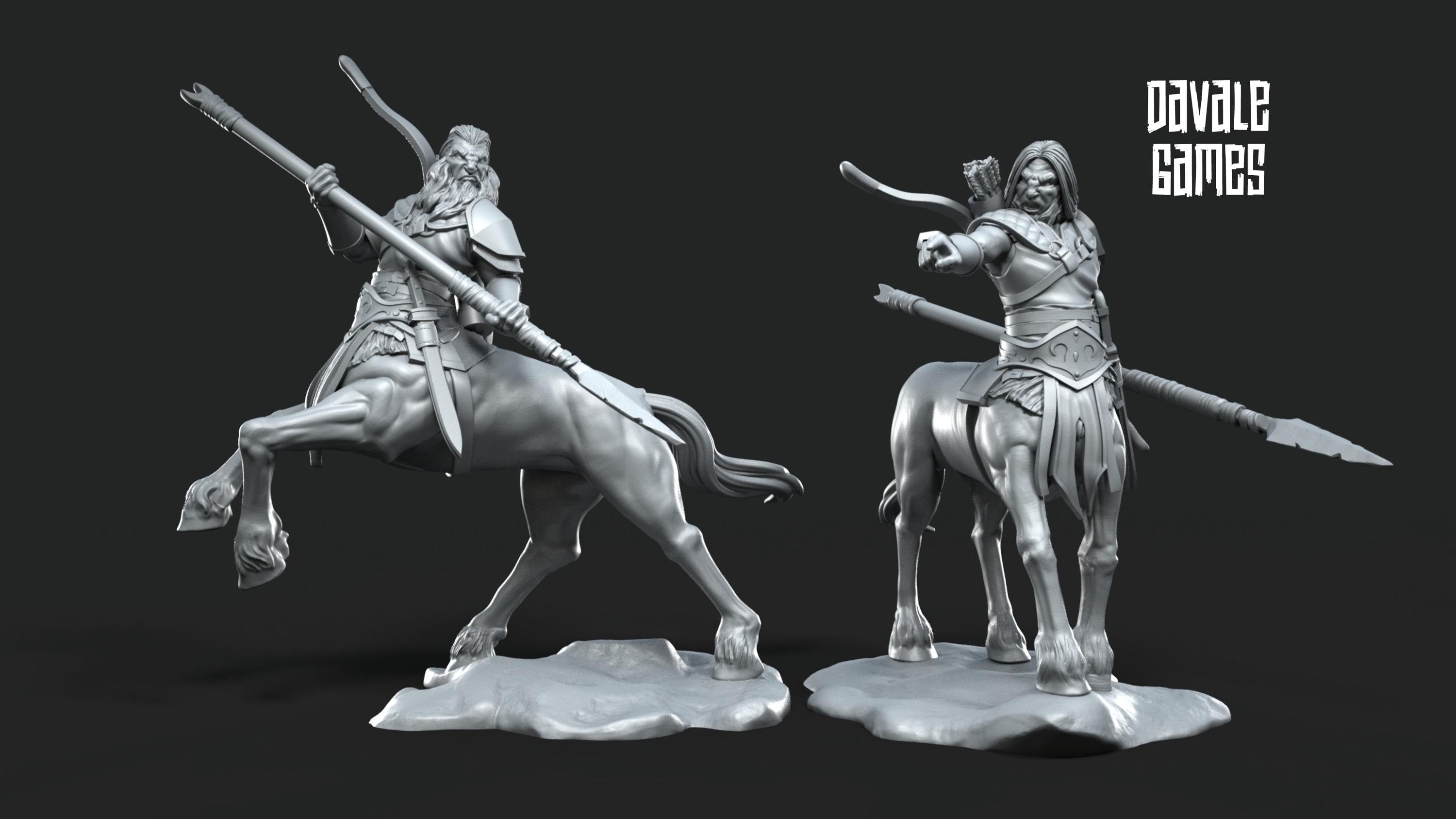 Centaurs with Lance tribe 28mm miniatures dnd fantasy miniatures dungeons & dragons miniatures painting tabletop wargames