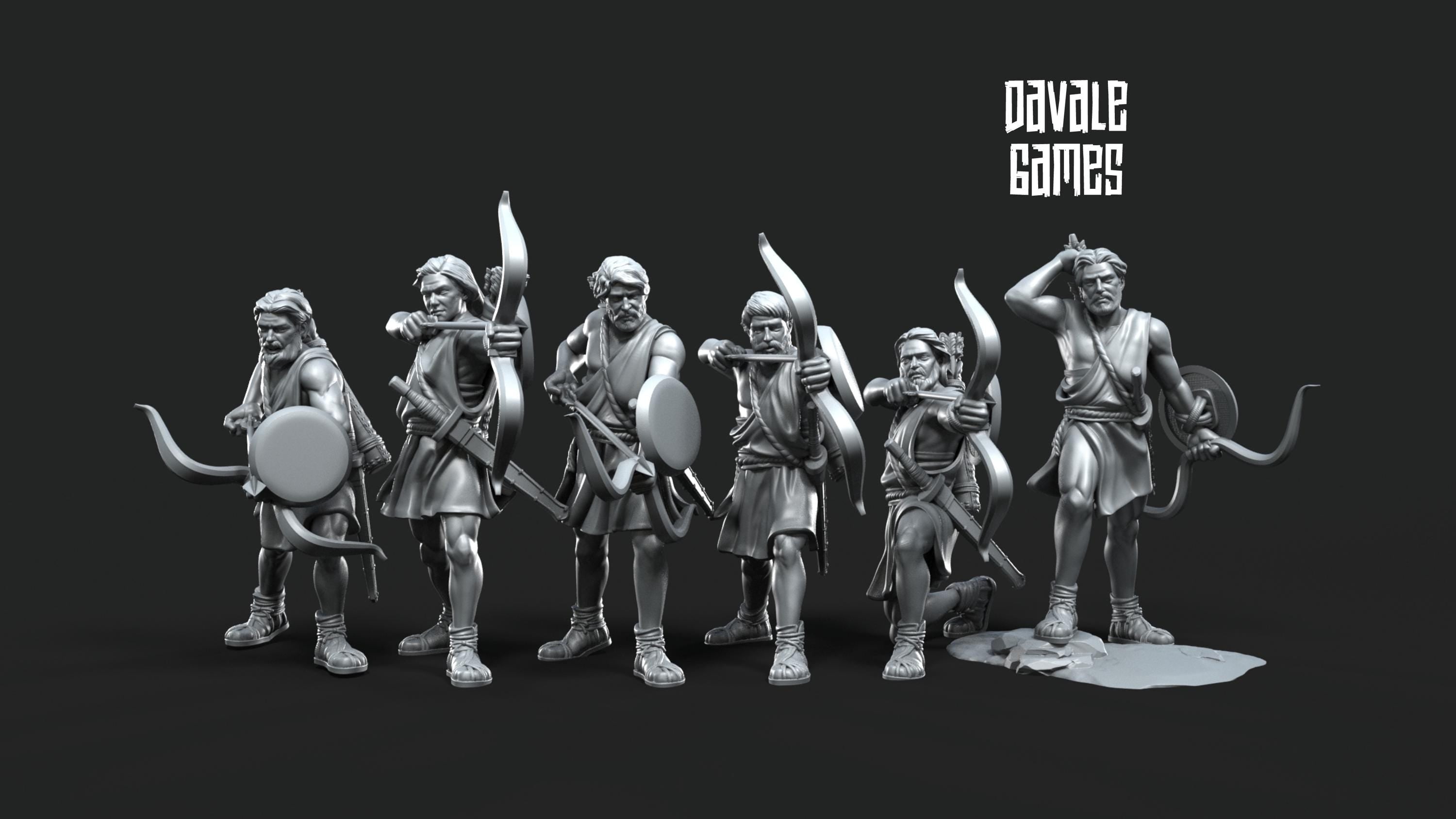 Toxotes archers ZEUS 28mm miniatures dnd minis fantasy dungeons and dragons miniatures painting wargaming miniatures tabletop