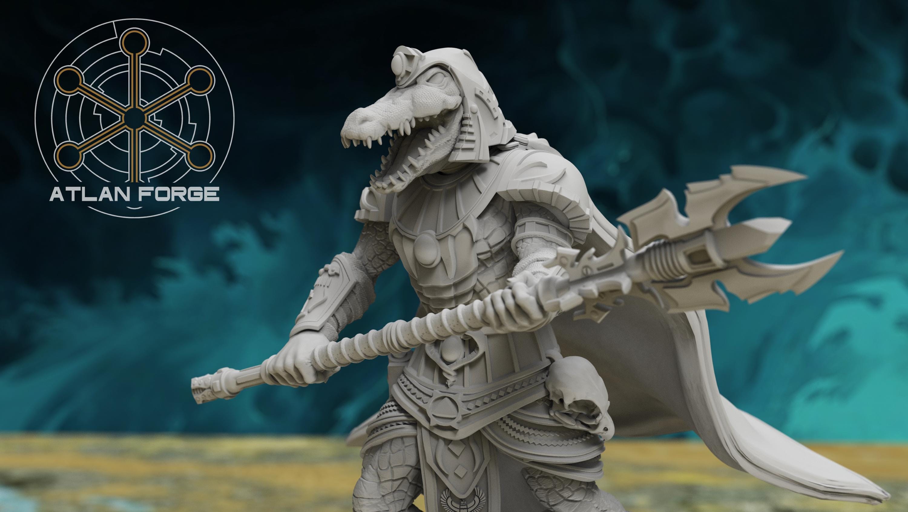 Aegyptus Reptilian Sorcerers 32mm sci-fi fantasy miniature for tabletop games grimdark RPGs dnd wargaming miniature dungeons and dragons