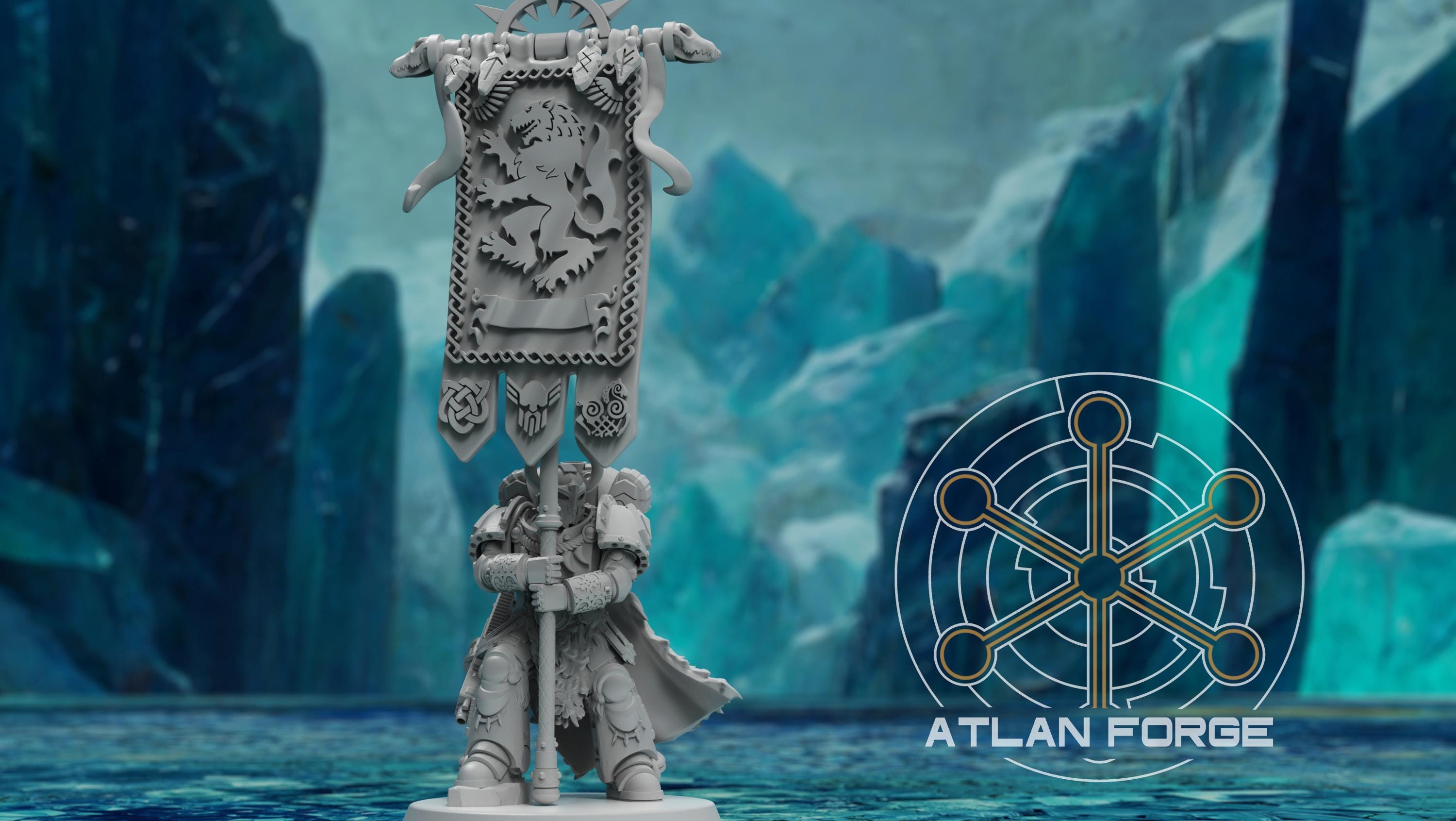 Asgardian War Banners 32mm wargame fantasy miniature dnd wargaming miniature dungeons and dragons painting gift RPG tabletop minis