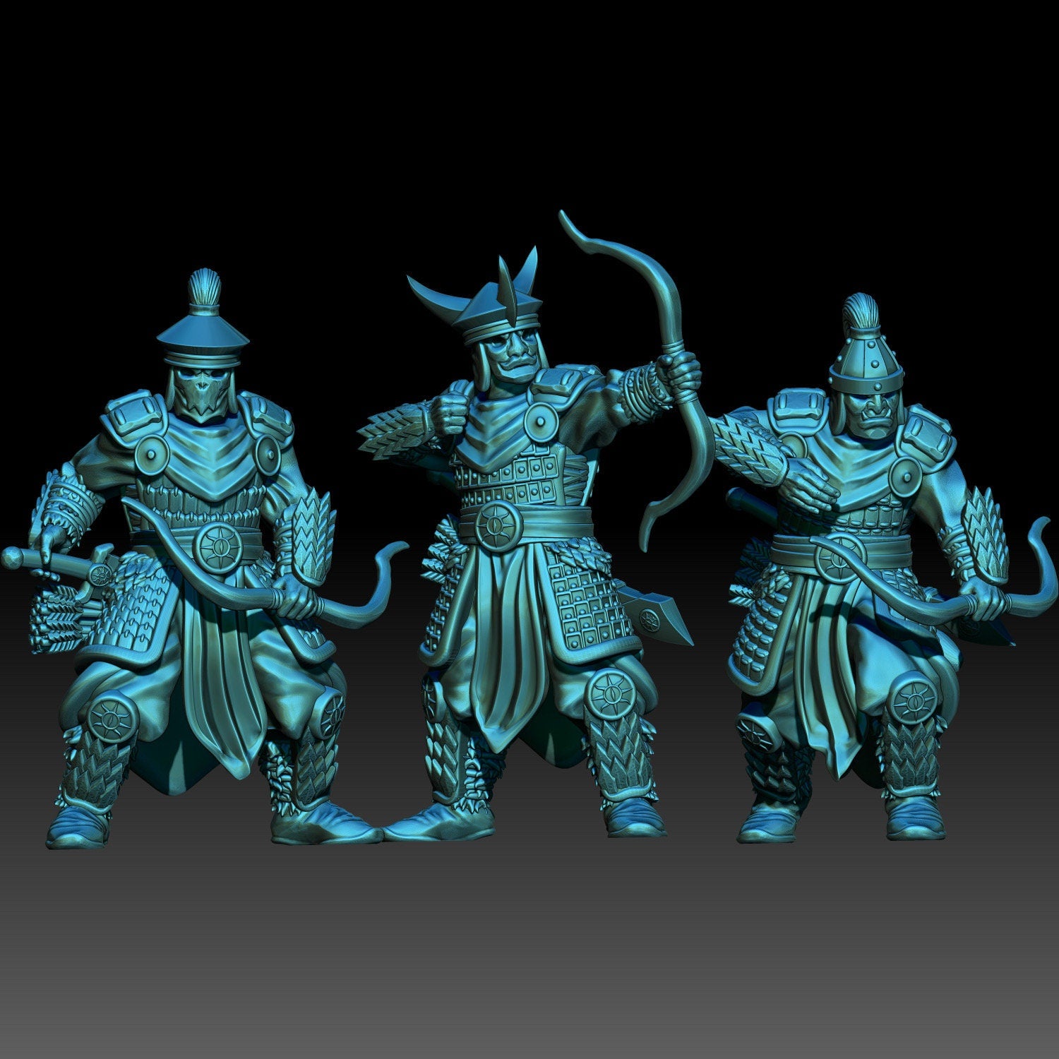 Golden Horde archers 28mm miniatures dnd minis fantasy miniatures dungeons and dragons miniatures  wargaming miniatures tabletop