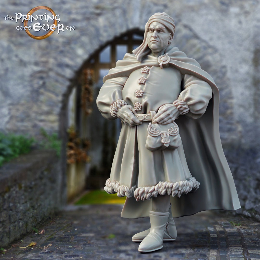 Medieval Citizens of Whitcaester Noble man 28mm dnd dungeon and dragons fantasy wargaming scatter terrain Pathfinder tabletop games