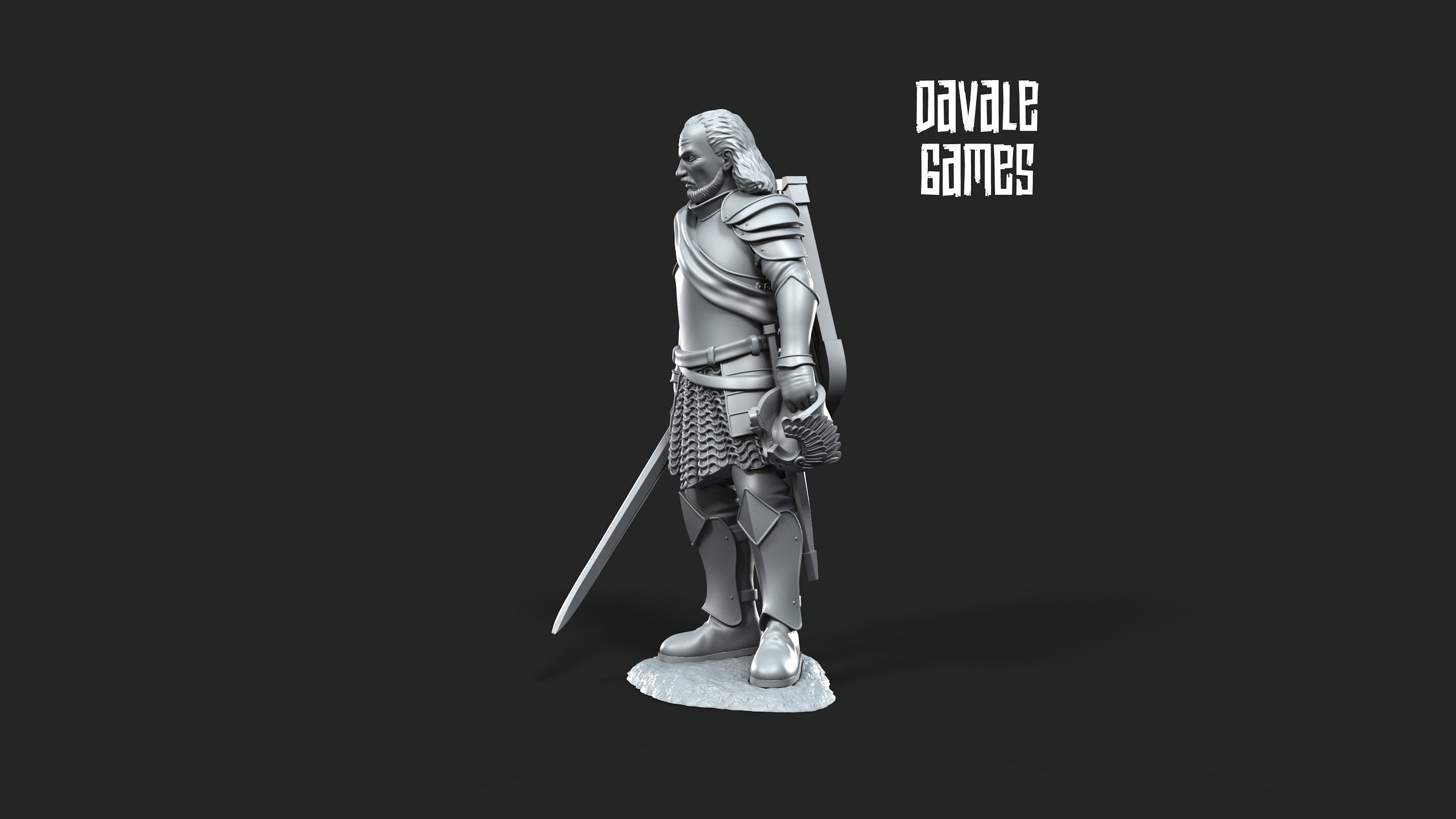 Veteran Grey Castle Captain 28mm miniatures dnd minis fantasy dungeons and dragons miniatures painting wargaming miniatures tabletop