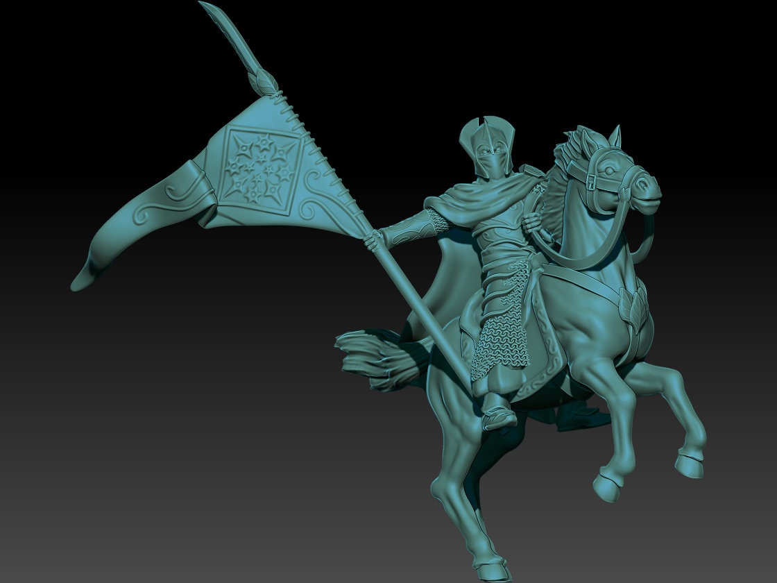 Oathbreaker Elves Banner and musician 28mm fantasy miniatures dnd pathfinder grimdark