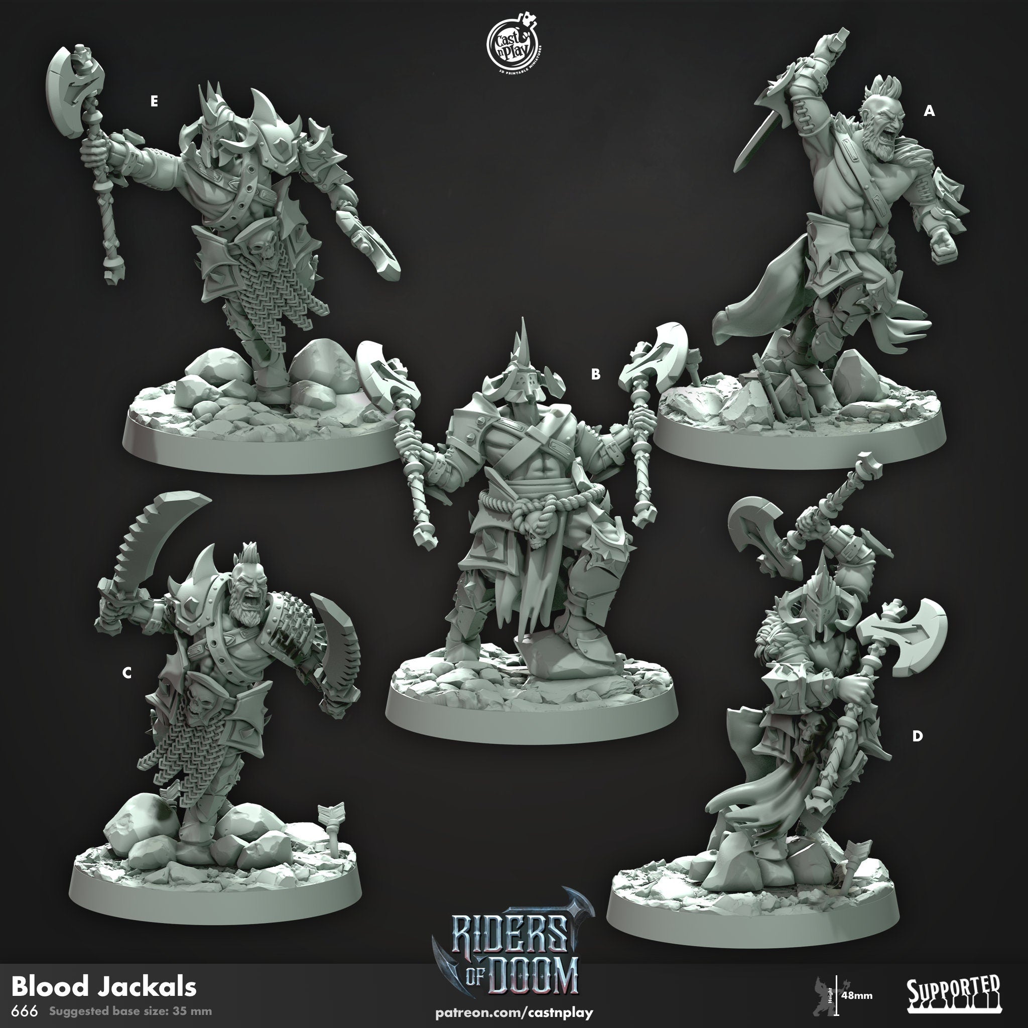 Daemon Blood Jackals Dark slave Warriors Tabletop Fantasy game 32mm Miniature