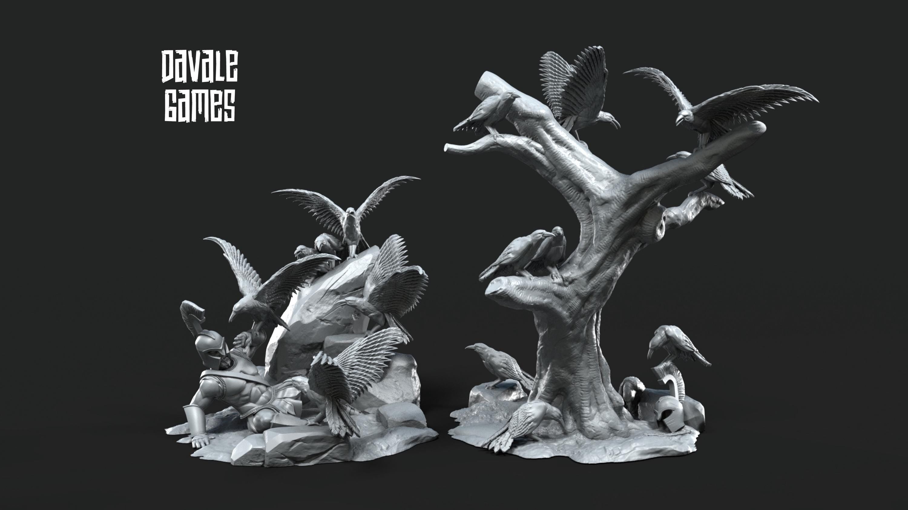 Flock of crows 28mm miniatures dnd minis fantasy miniatures dungeons and dragons painting wargaming miniatures tabletop