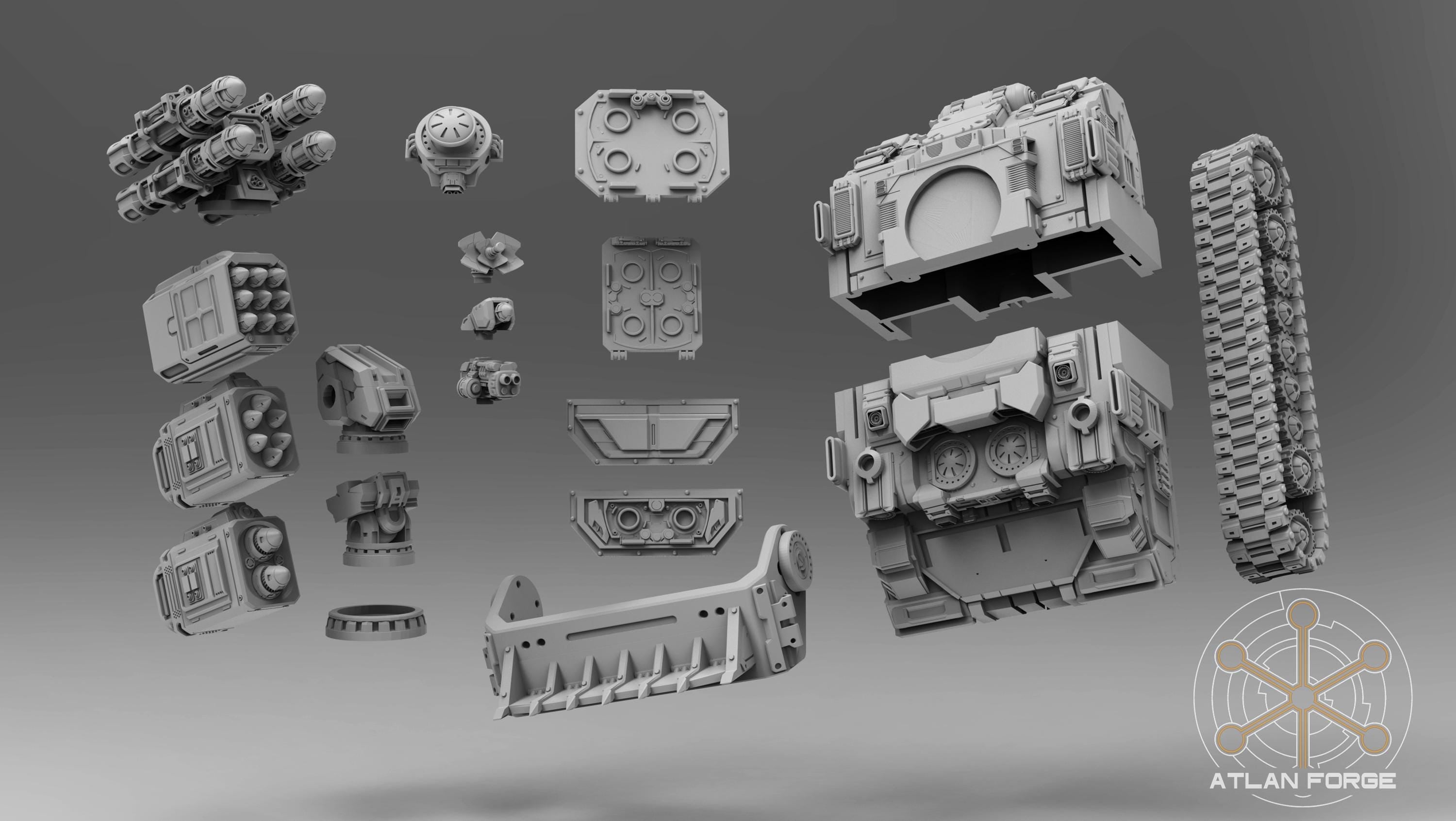 Arctodus Missile Vehicle 32mm sci-fi fantasy miniature for tabletop games grimdark RPGs dnd wargaming miniature dungeons and dragons