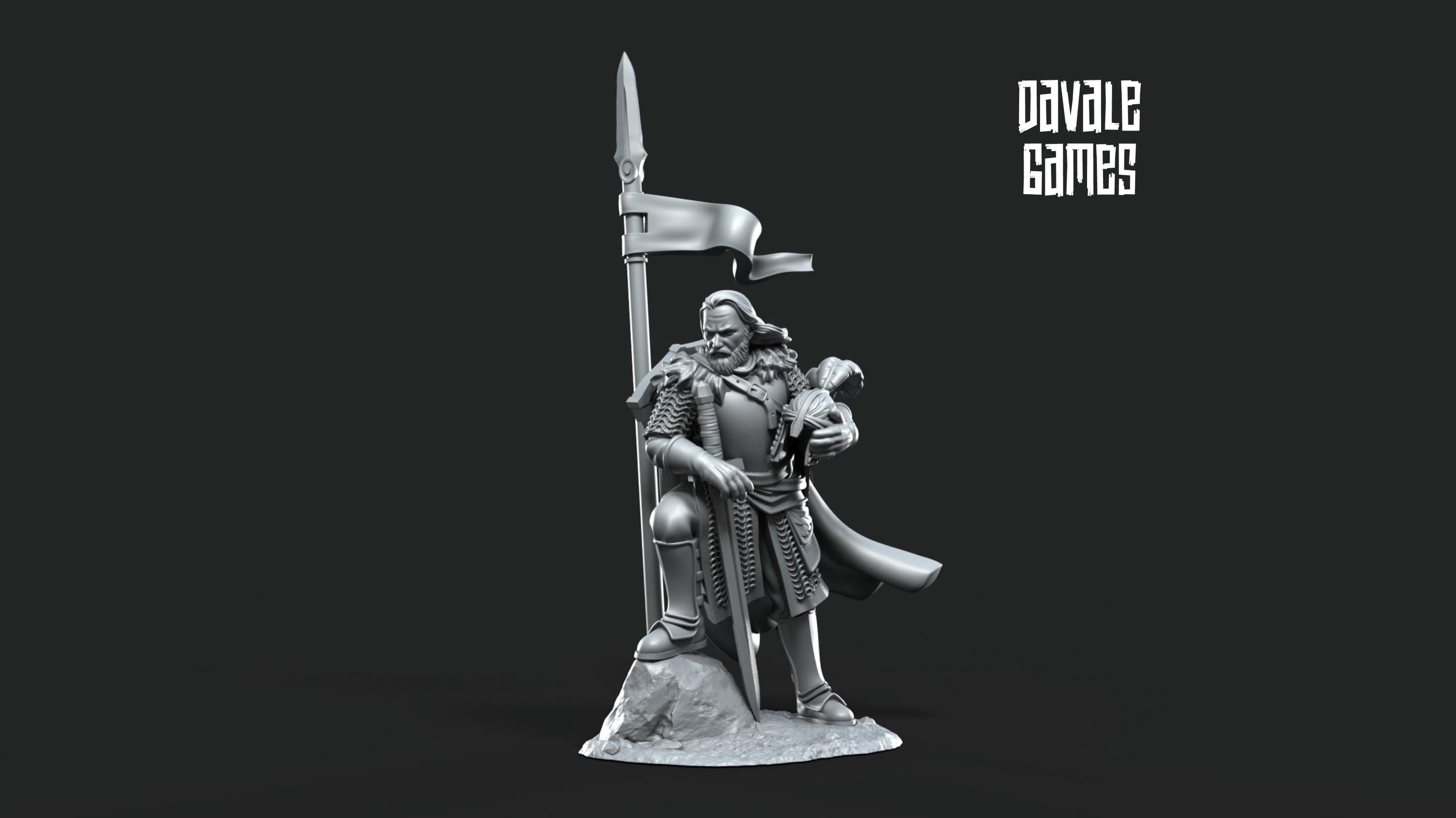 North Warrior Captain 28mm miniatures dnd fantasy miniatures dungeons and dragons figures for painting wargaming miniatures tabletop.