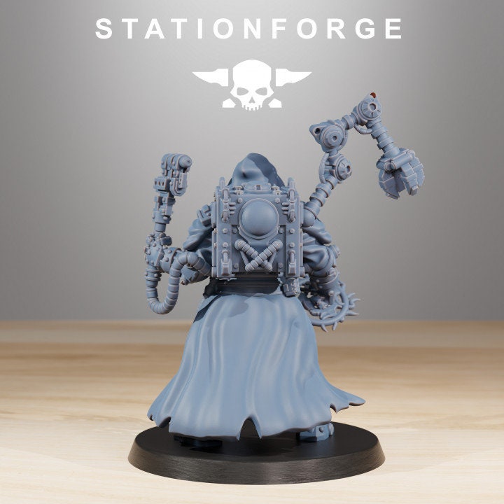 Scavenger Techno Priest 32mm sci-fi fantasy miniature for tabletop games grimdark RPGs dnd wargaming miniature dungeons and dragons