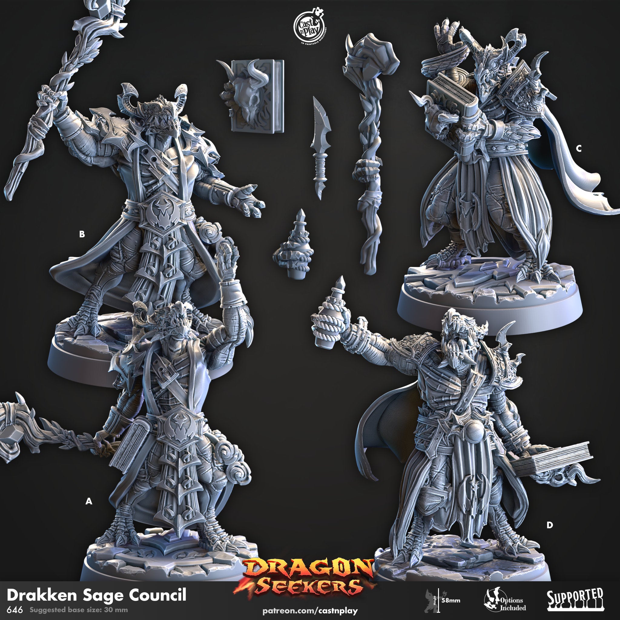 Dragon Seekers Sage Council LOTR dnd fantasy tabletop games 32mm
