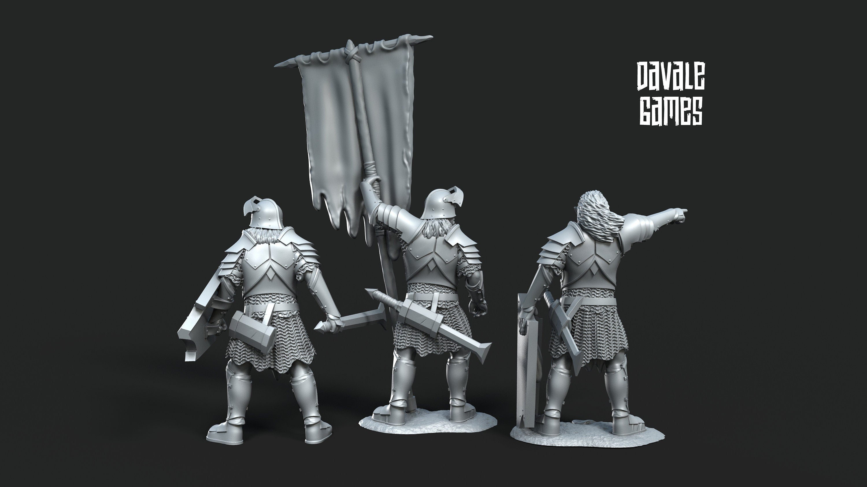 Blood handed Command group banner and captain 28mm miniatures dnd gift fantasy miniatures dungeons and dragons wargaming miniatures tabletop