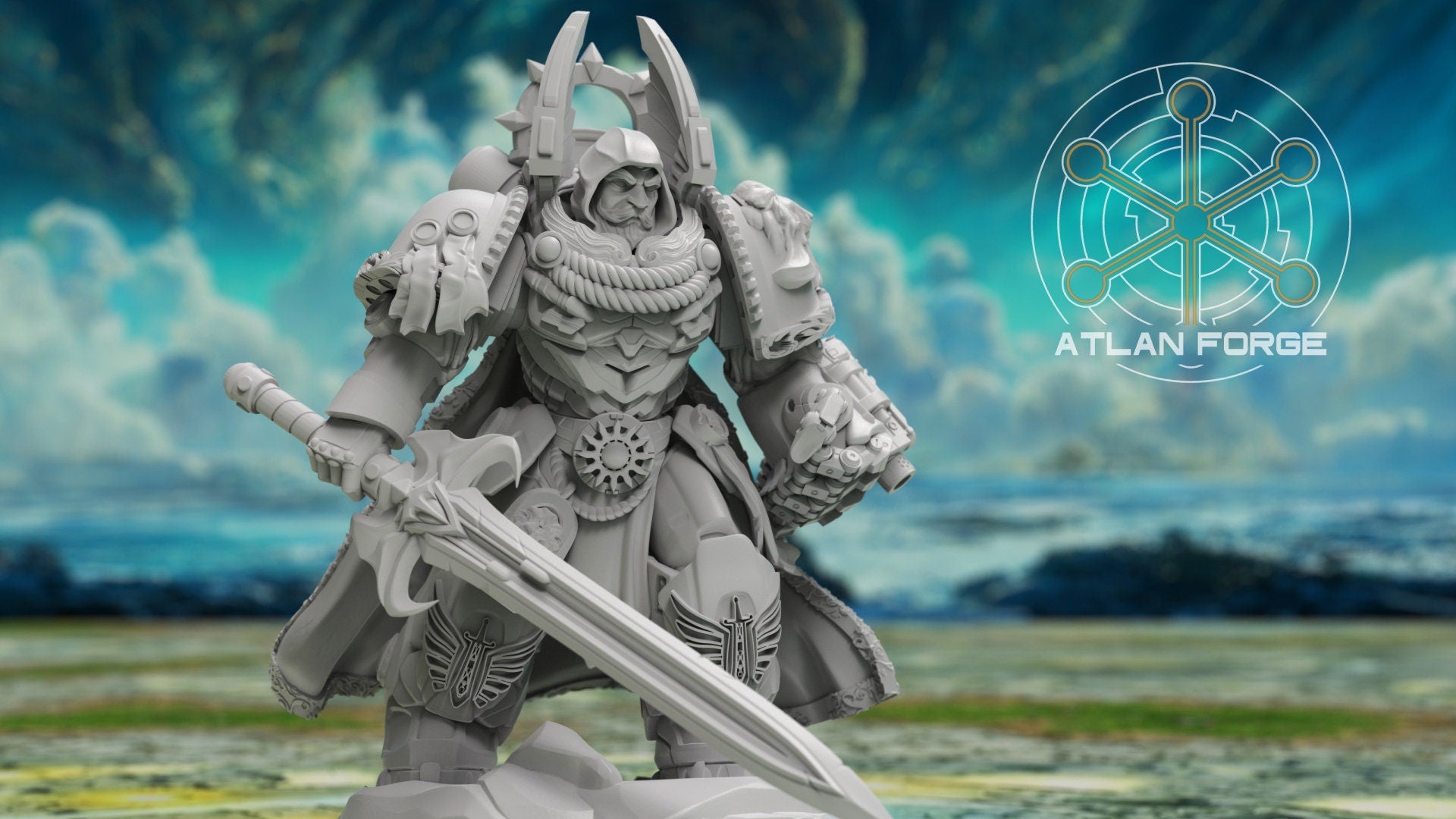 Angelic Aegis Captain 32mm wargame fantasy miniature dnd wargaming miniature dungeons and dragons painting gift RPG tabletop minis