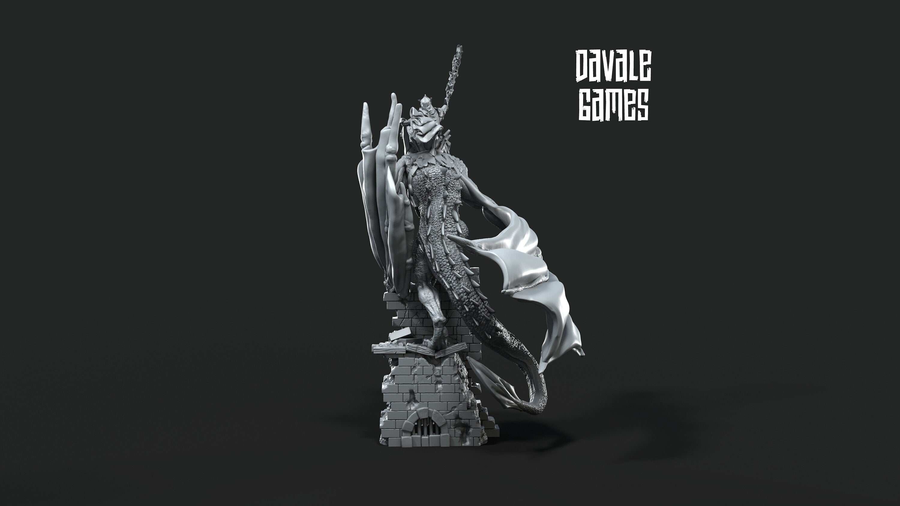 Wyvern with Dark Mage 2 28mm Resin Miniature – Fantasy Dragon Rider for DnD and Wargaming