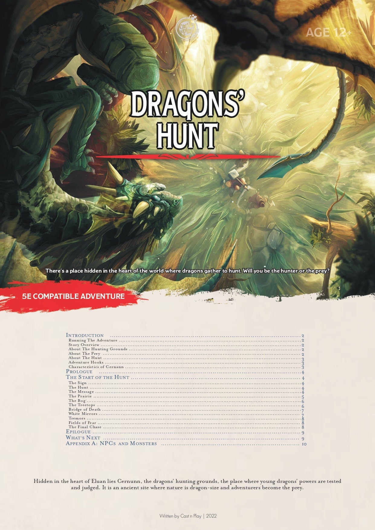 dnd Dungeon Master's 5e adventure story dragon's hunt PDF guide for Dungeons and Dragons 5th edition dnd character stats RPG tabletop game.