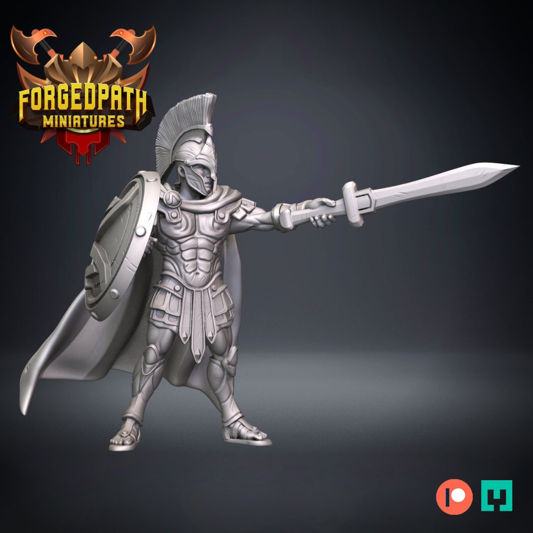 Greek Spartans - Greek Spartan command squad dnd fantasy tabletop wargames 32mm