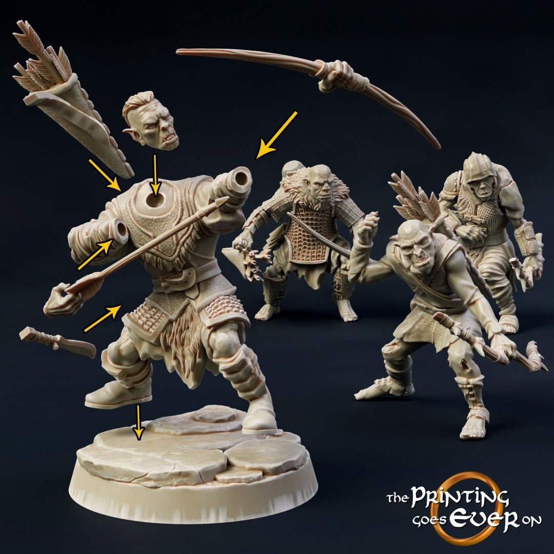 Orc Archers 28mm miniatures dnd gift fantasy miniatures dungeons and dragons minis wargaming miniatures tabletop wargames miniature