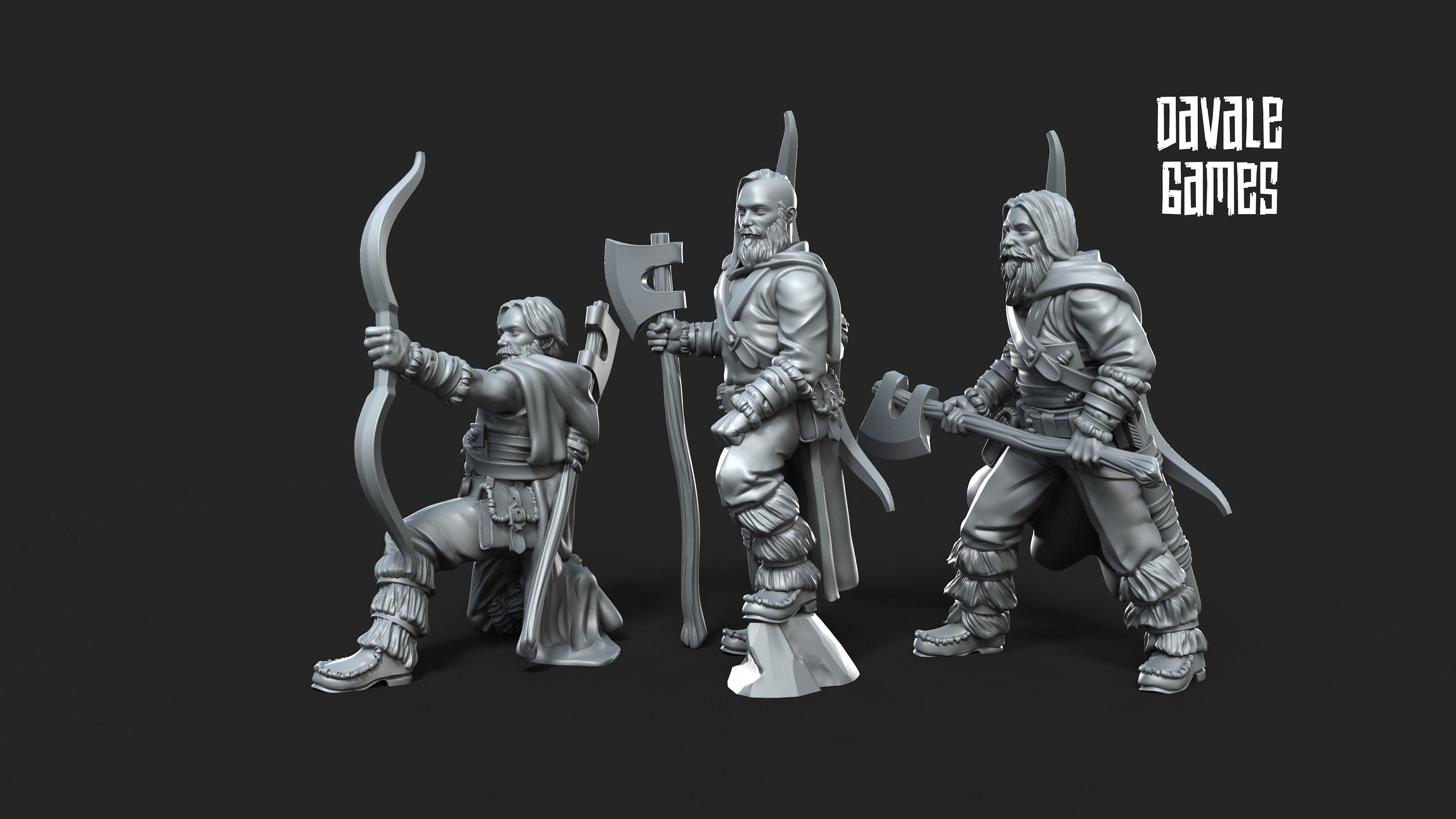 28mm Resin Bearman Warriors | DnD & Wargaming Minis – Ready for Painting and Epic Fantasy Battles