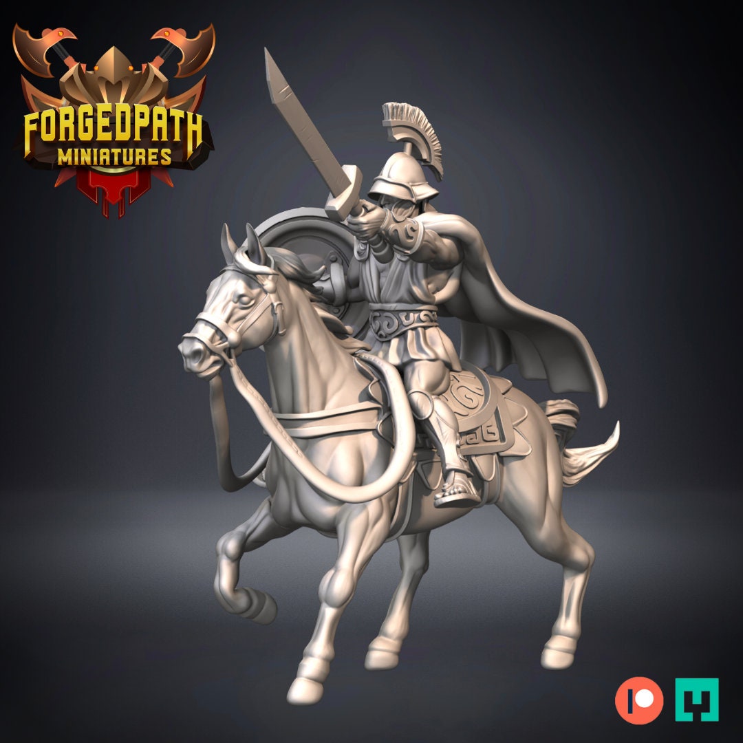 Greek Spartans mounted - Greek Cavalry warriors dnd fantasy tabletop wargames 32mm