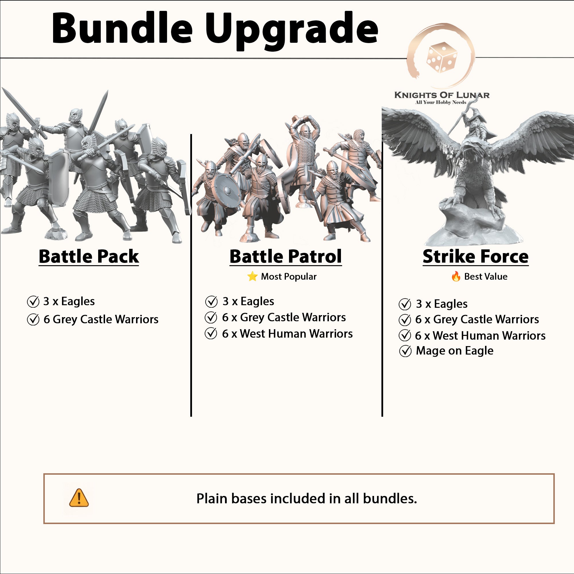 Great Eagles 28mm Resin Miniatures Set of 3 – Fantasy Flying Beasts for DnD and Wargaming