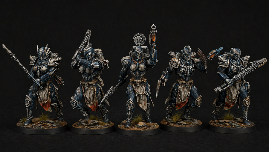 Wai Toa Ngaru Toa Wahine 32mm Resin Miniatures – Sci Fi Fantasy Squad for Wargaming and DnD