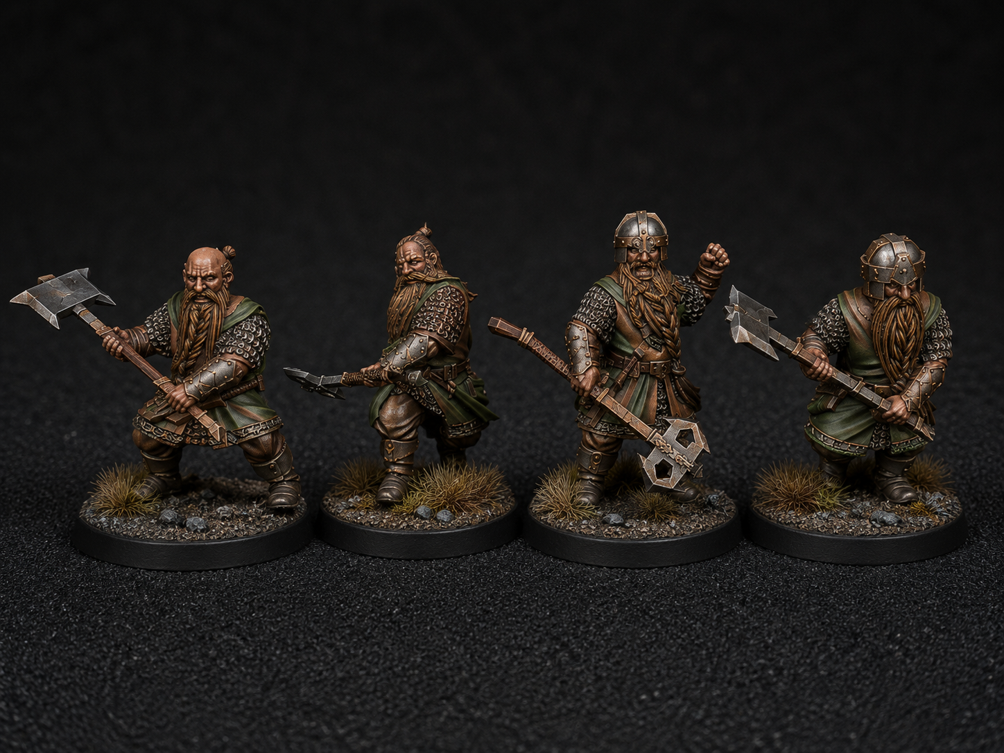 Exiled Dwarves Two-Handed Axe Warriors 28mm Resin Miniatures – Dwarf Infantry for DnD and Wargaming