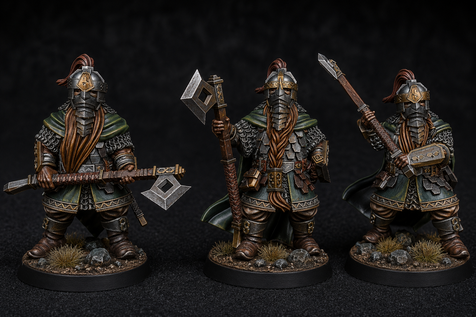 Exiled Dwarves Royal Guard Warriors 28mm Resin Miniatures – Elite Dwarf Infantry for DnD and Wargaming