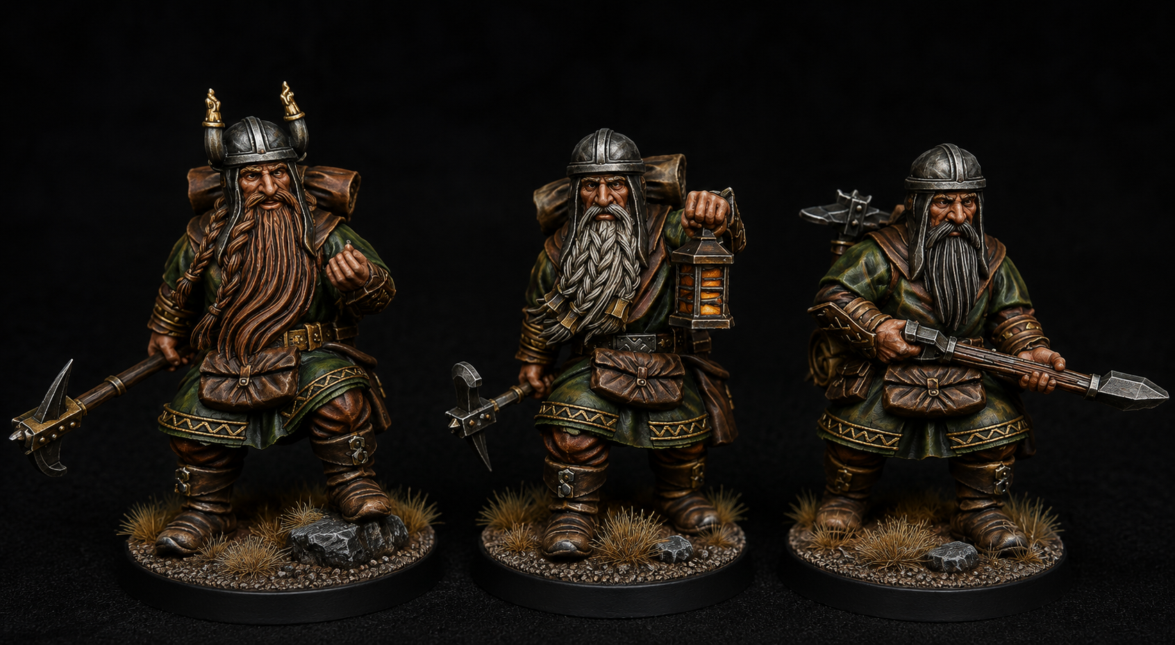 Exiled Dwarves Miners 28mm Resin Miniatures – Dwarf Workers and Warriors for DnD and Wargaming