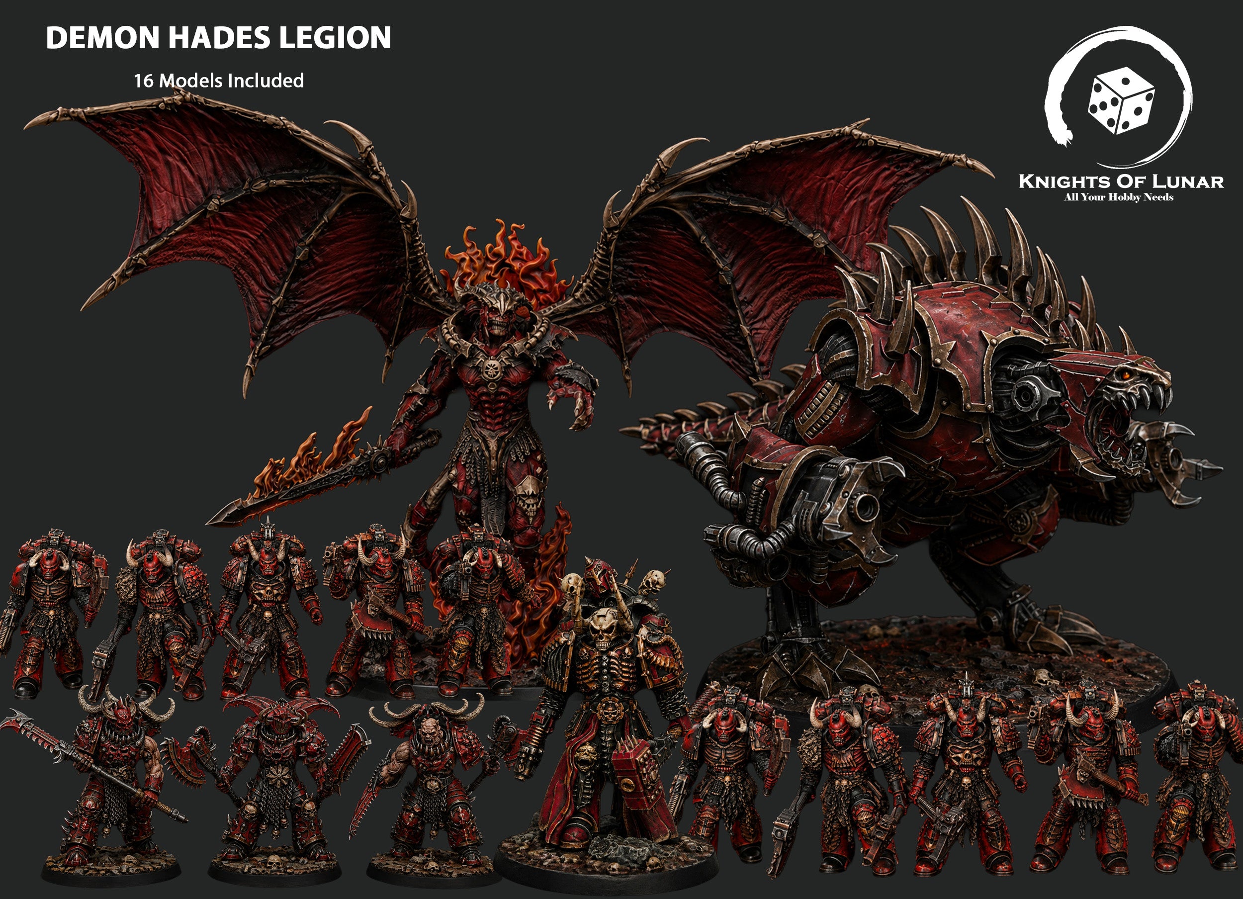 Demon Hades Legion 32mm Resin Miniatures – Grimdark Fantasy Army for Wargaming