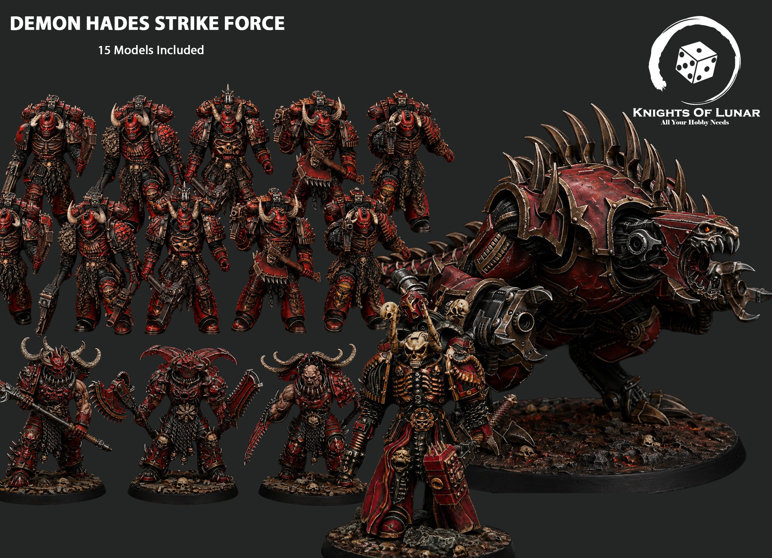 Demon Hades Strike Force 32mm Resin Miniatures – Grimdark Fantasy Army for Wargaming