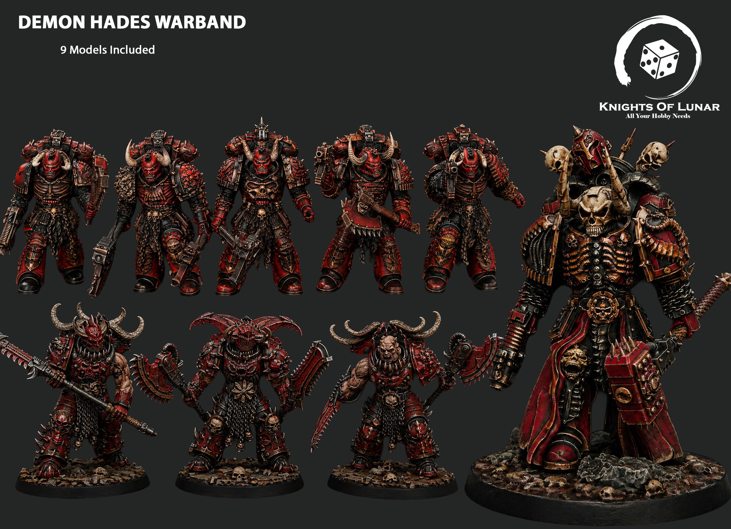 Demon Hades Warband 32mm Resin Miniatures – Grimdark Fantasy Army for Wargaming