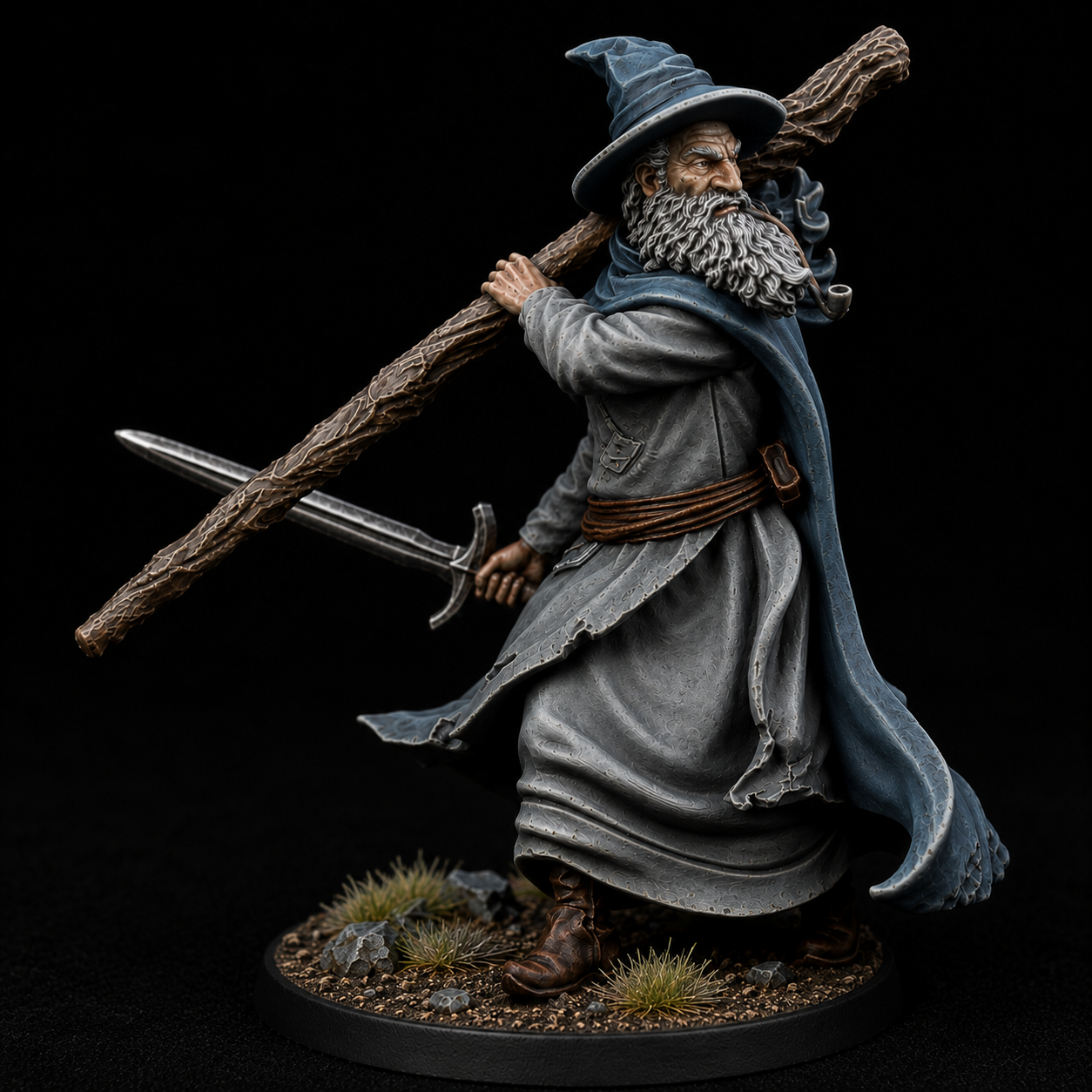 Gollnir the Grey Wizard 28mm Resin Miniature – Fantasy Wizard for DnD and Wargaming