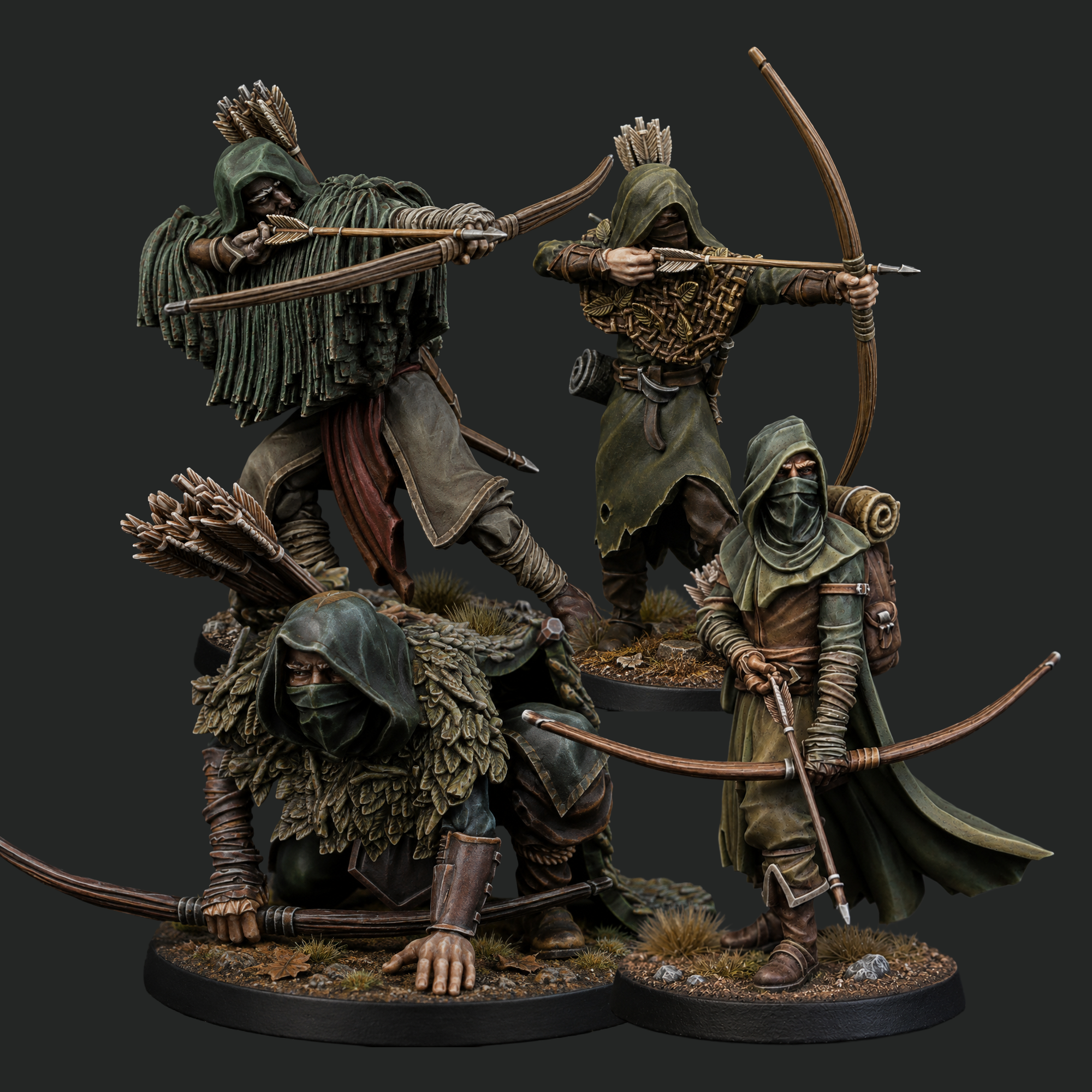 Watchers of Mona Firth Archers 28mm Resin Miniatures – Fantasy Bowmen for DnD and Wargaming