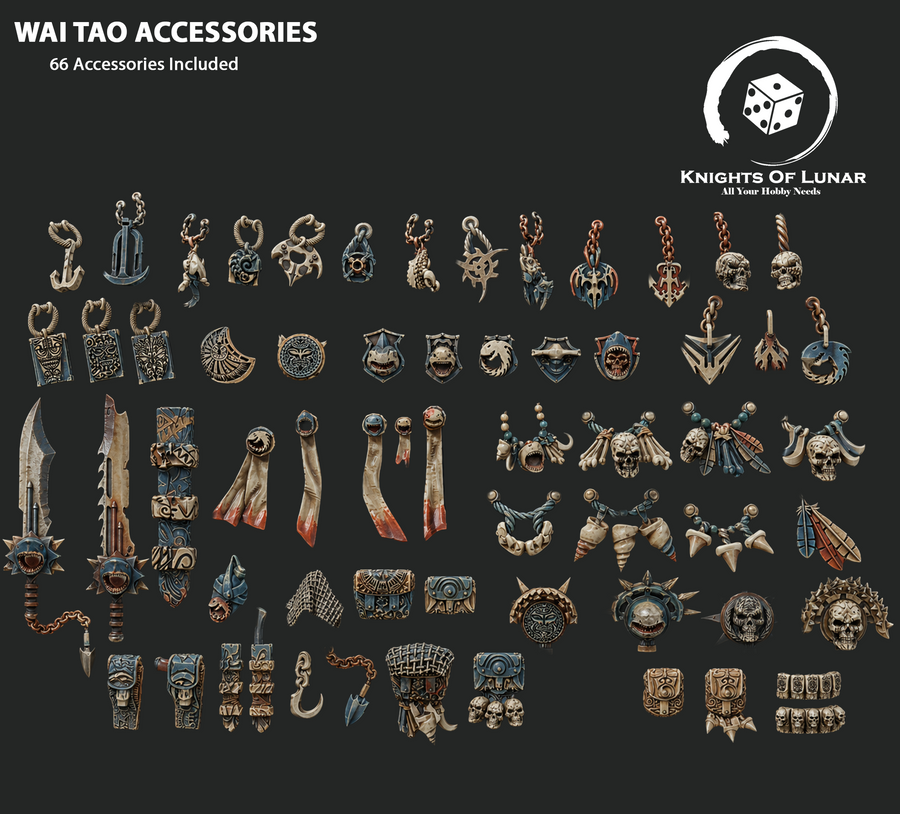 Wai Toa Conversion Kit 32mm Resin Bits – Sci Fi Fantasy Accessories for Wargaming Miniatures