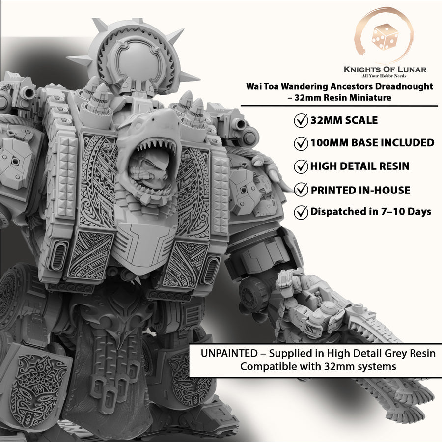 Wai Toa Wandering Ancestors Dreadnought 32mm Resin Miniature – Fantasy Wargaming Model for DnD