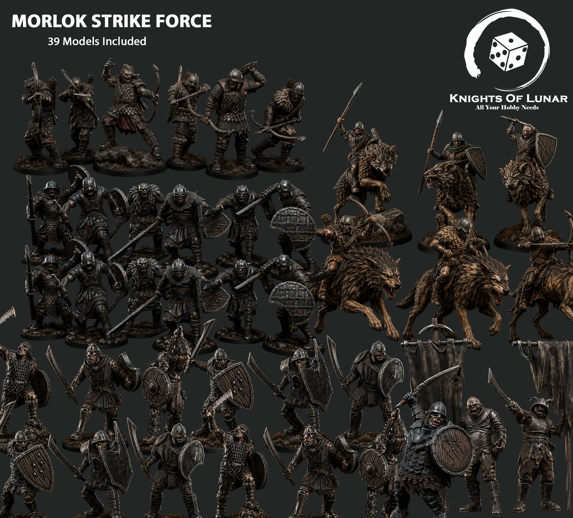 Dark City of Morlok Strike Force 28mm Resin Miniatures – Fantasy Orc Army for DnD and Wargaming