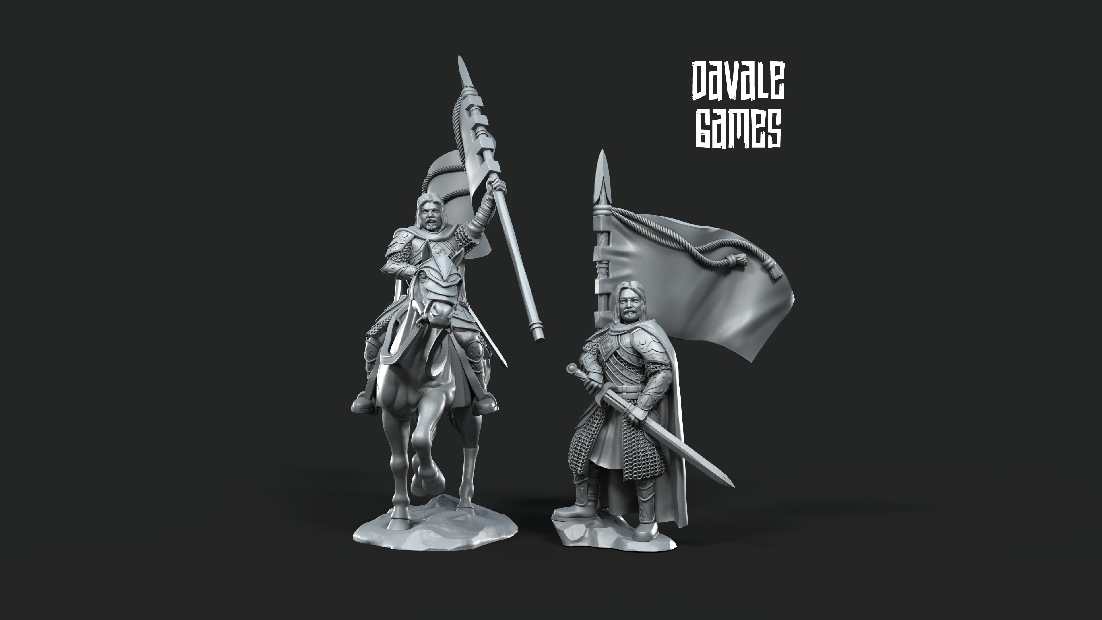 West Human Command Group 28mm Resin Miniatures – Fantasy Hero Set for DnD and Wargaming