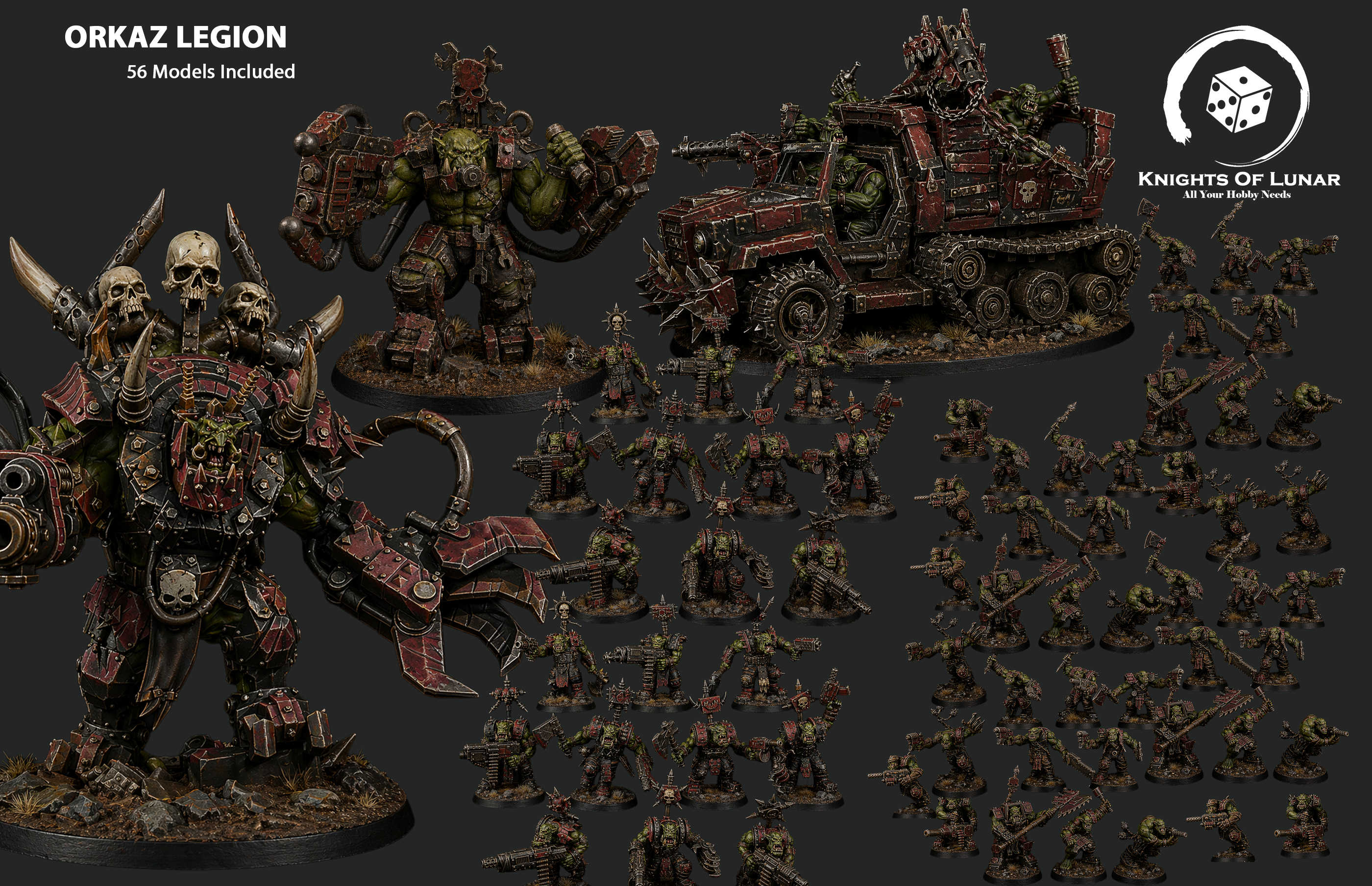 Orkaz Legion 32mm Resin Miniatures – Grimdark Sci Fi Orc Army for Wargaming