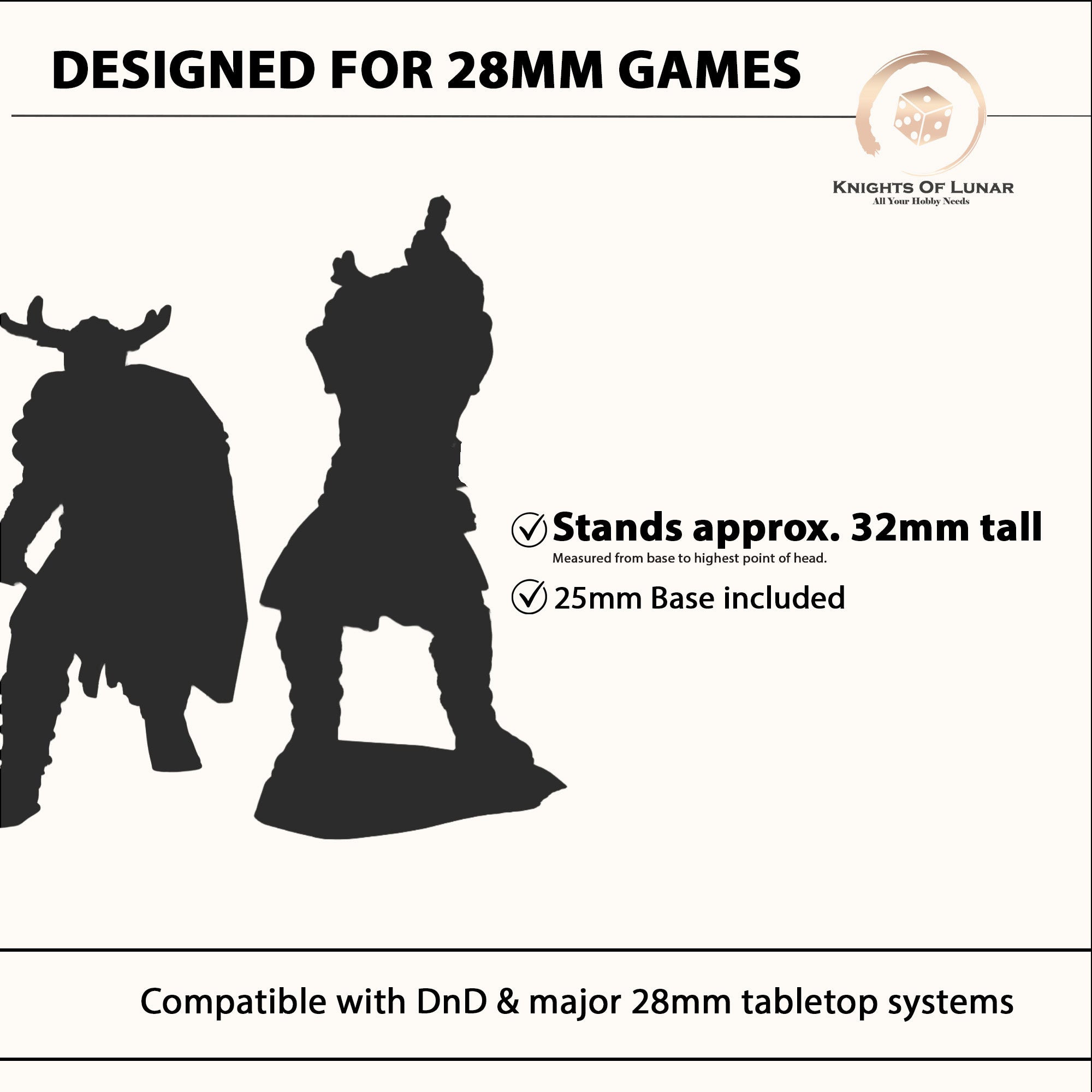 Khalum Warriors and Banner 28mm Resin Miniatures – Fantasy Infantry Warband for DnD and Wargaming