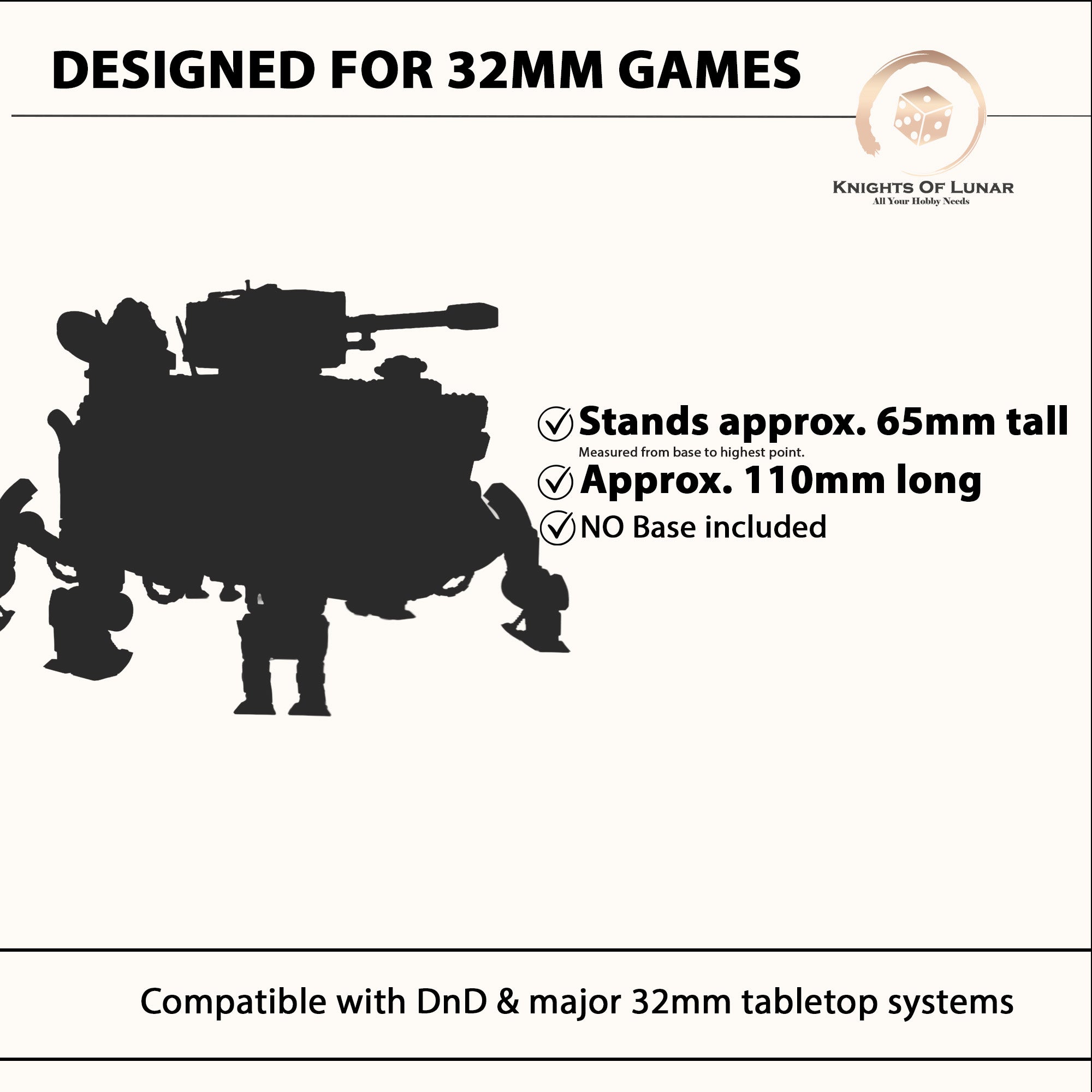 Scavenger Heavy Tank 32mm Resin Miniature – Grimdark Sci Fi War Machine for Wargaming