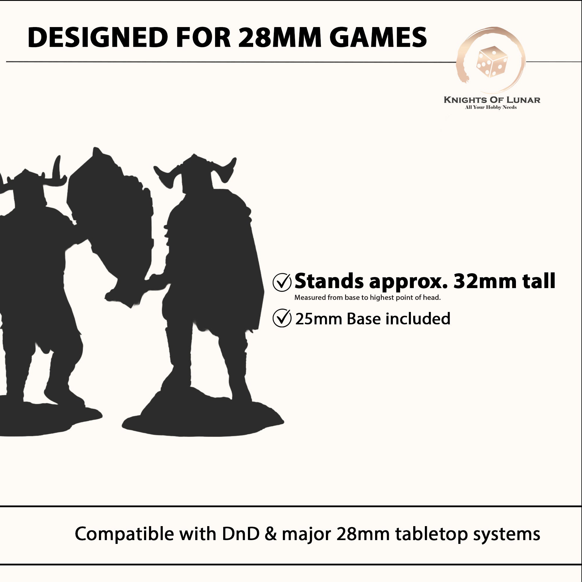 Khalum Spearmen and Banner 28mm Resin Miniatures – Fantasy Infantry Warband for DnD and Wargaming