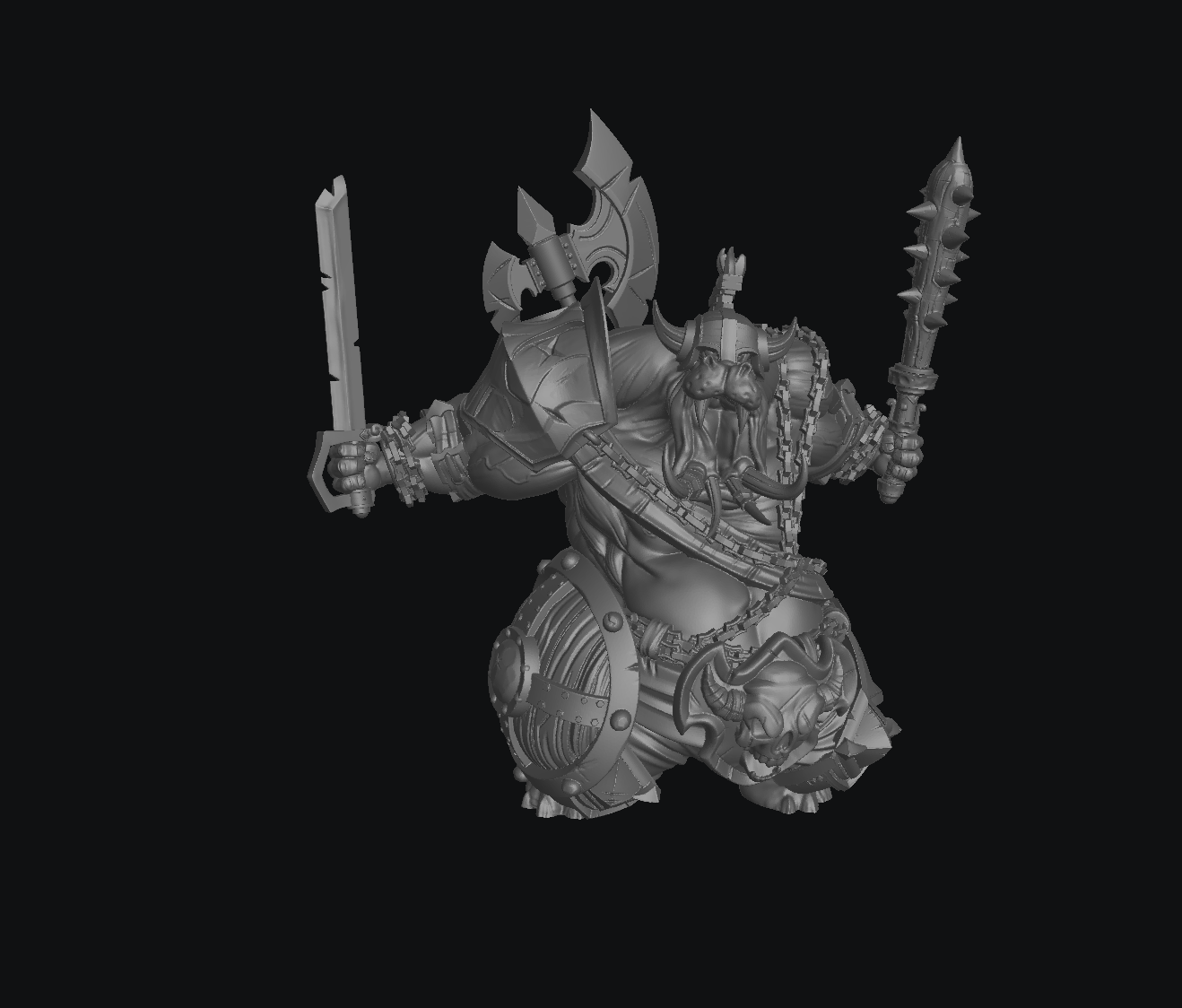 Mertle Solar Berserker 32mm Resin Miniature – Huppus Mercenary Hero for DnD and RPGs