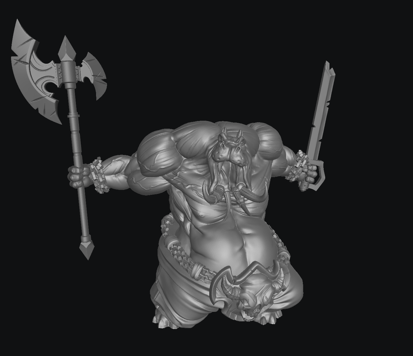 Mertle Solar Berserker 32mm Resin Miniature – Huppus Mercenary Hero for DnD and RPGs