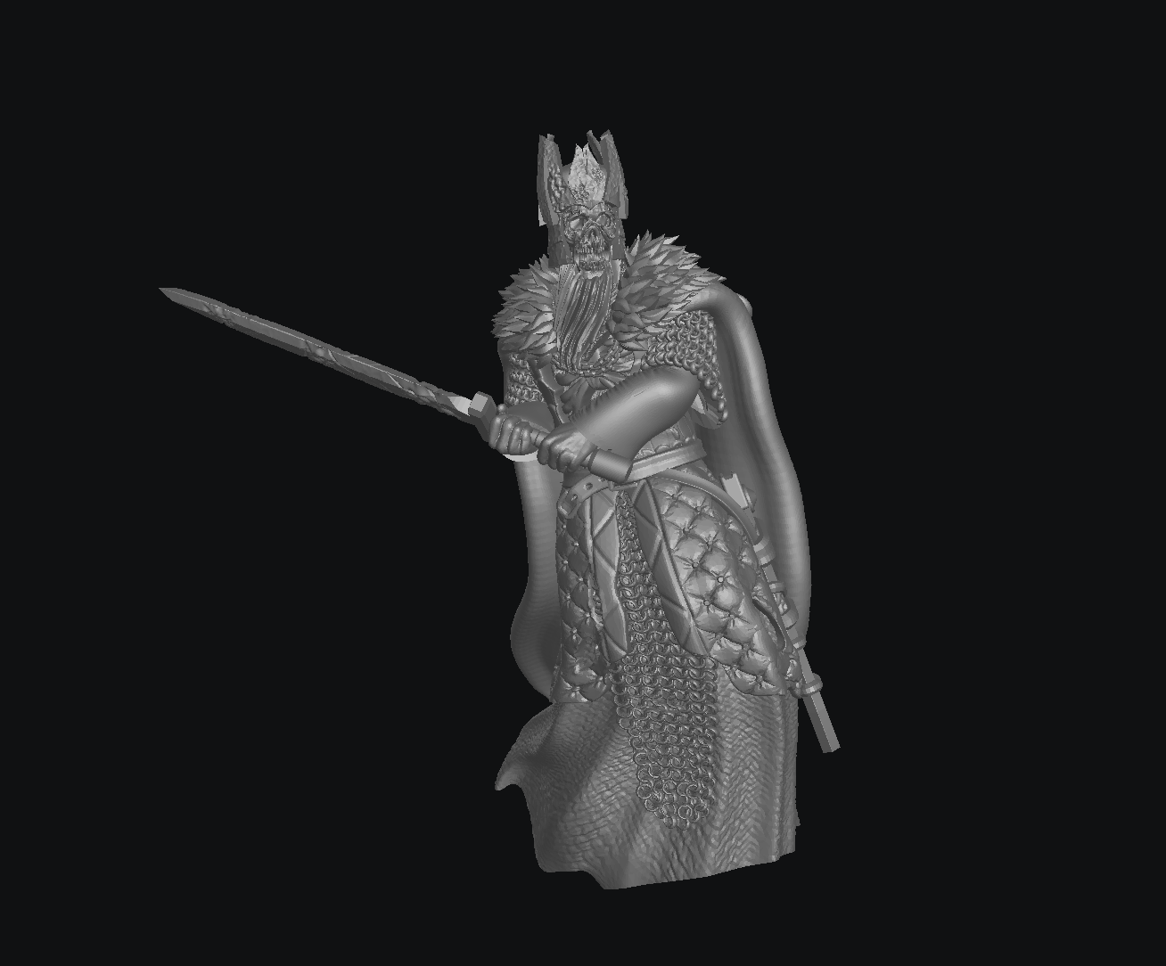 Dead Men Traitor King 28mm Resin Miniatures – Undead Commander for DnD and Fantasy Wargaming