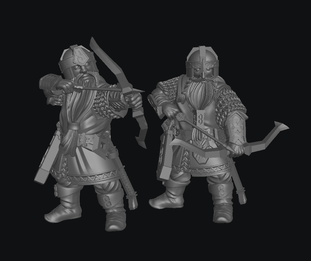 Exiled Dwarves Bowmen 28mm Resin Miniatures – Dwarf Archers for DnD and Wargaming