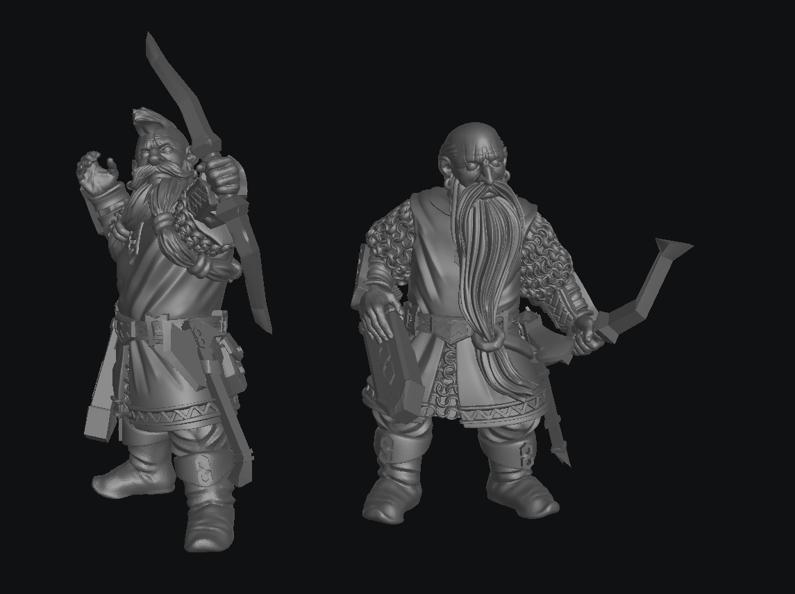 Exiled Dwarves Bowmen 28mm Resin Miniatures – Dwarf Archers for DnD and Wargaming