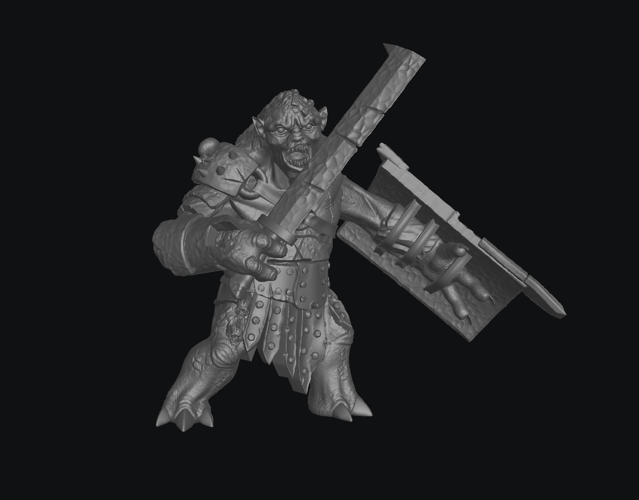 Warbreed Troll 28mm Resin Miniature – Fantasy Monster for DnD and Wargaming