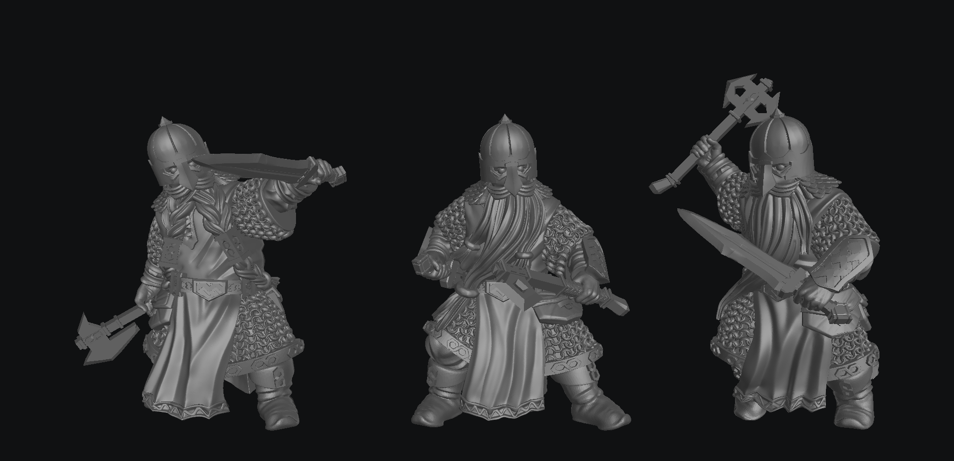 Exiled Dwarves Road Guardians 28mm Resin Miniatures – Dwarf Warriors for DnD and Wargaming