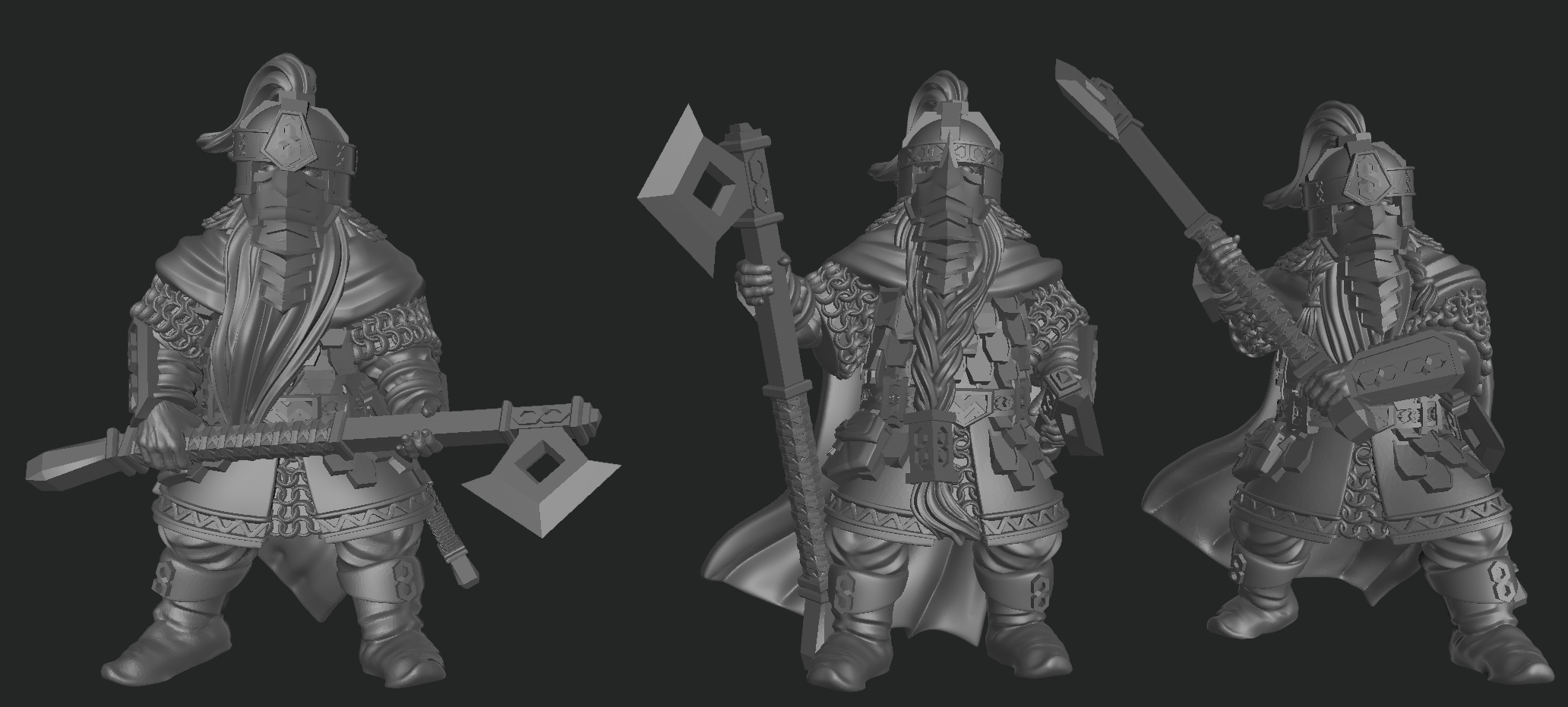Exiled Dwarves Royal Guard Warriors 28mm Resin Miniatures – Elite Dwarf Infantry for DnD and Wargaming