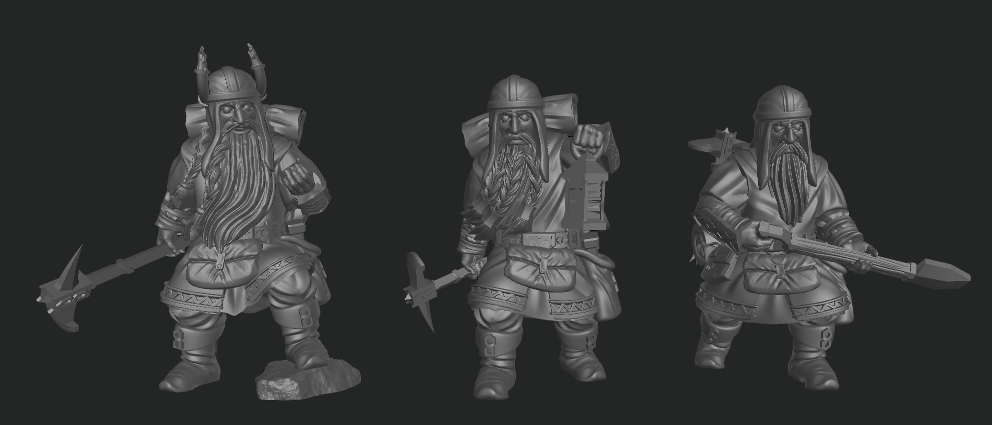Exiled Dwarves Miners 28mm Resin Miniatures – Dwarf Workers and Warriors for DnD and Wargaming